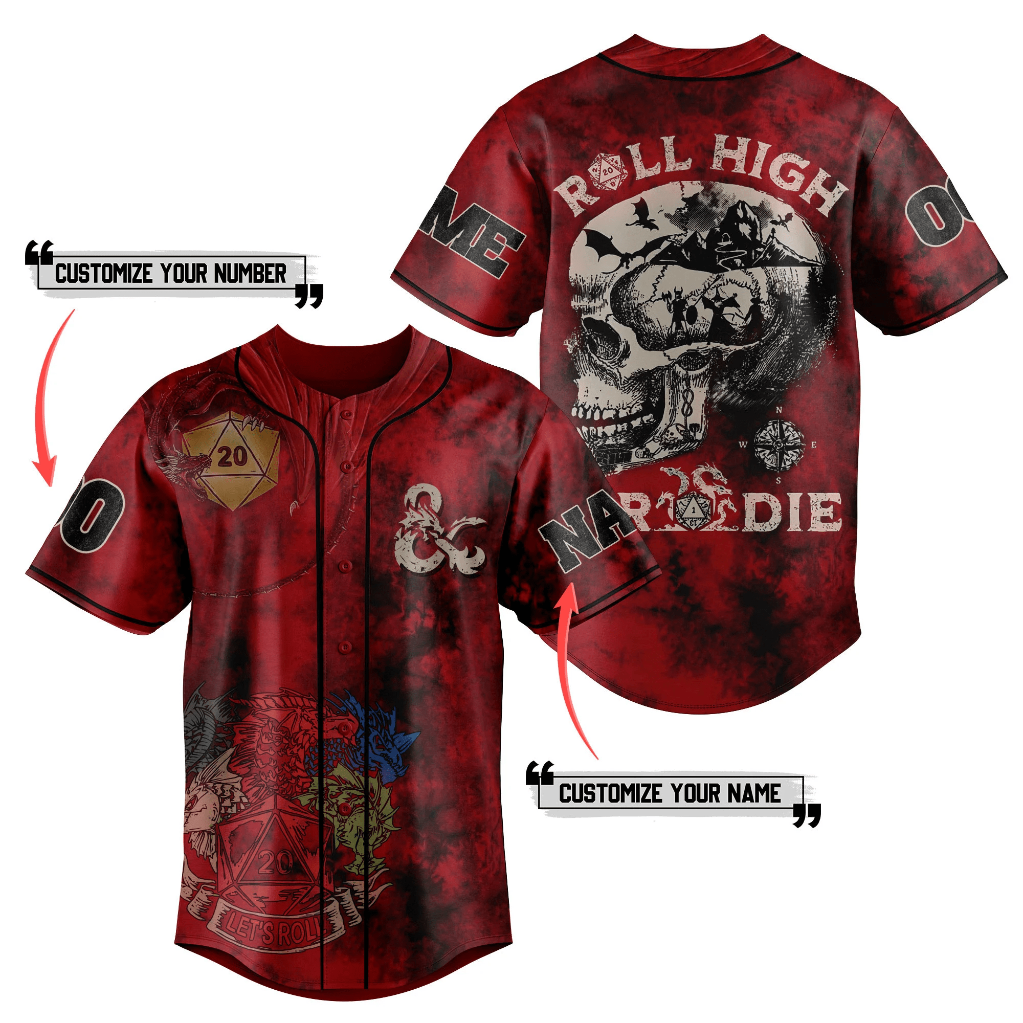 Dungeons And Dragons Baseball Jersey For Men Women And Kids Gift