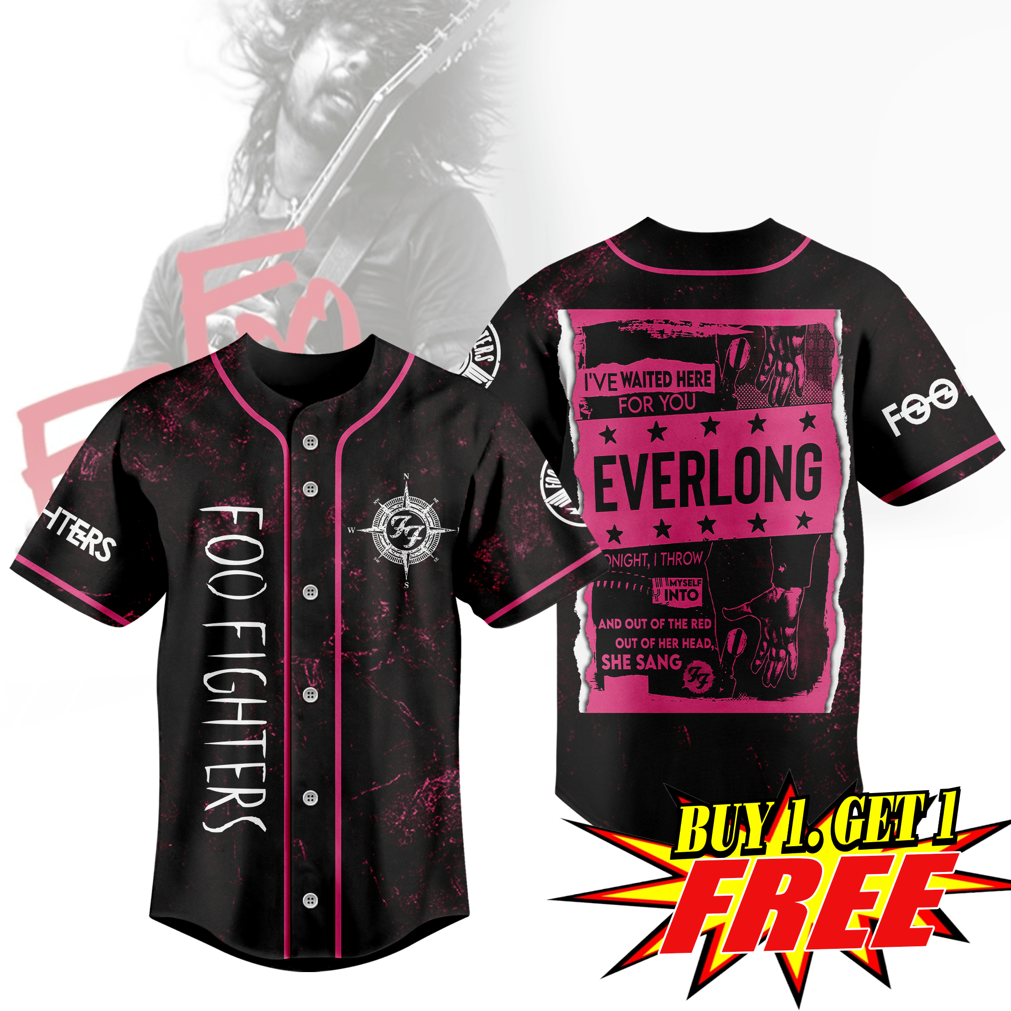 Foo Fighters Baseball Jersey For Men Women And Kids Gift