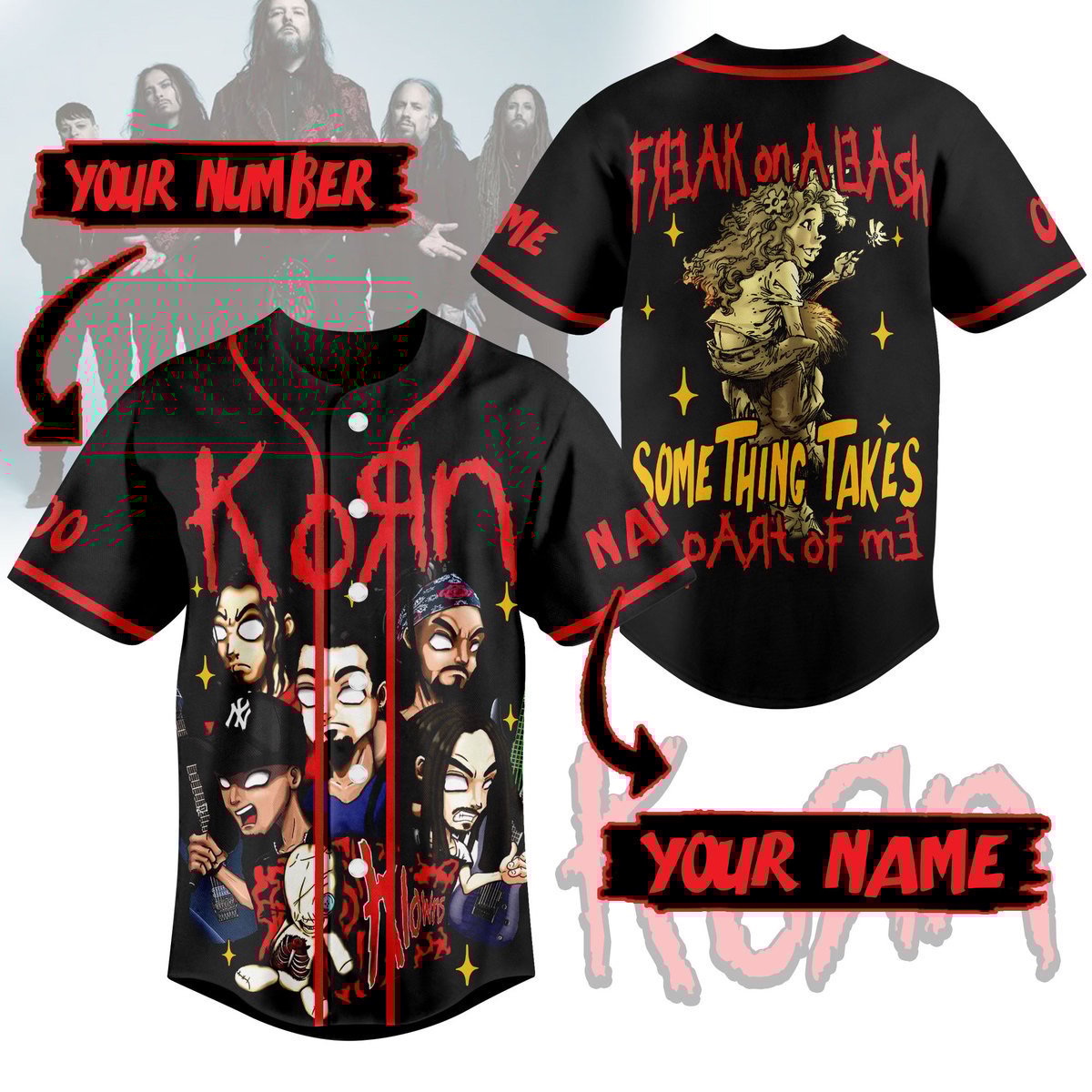 Freak On A Leash Korn Baseball Jersey For Men Women And Kids Gift