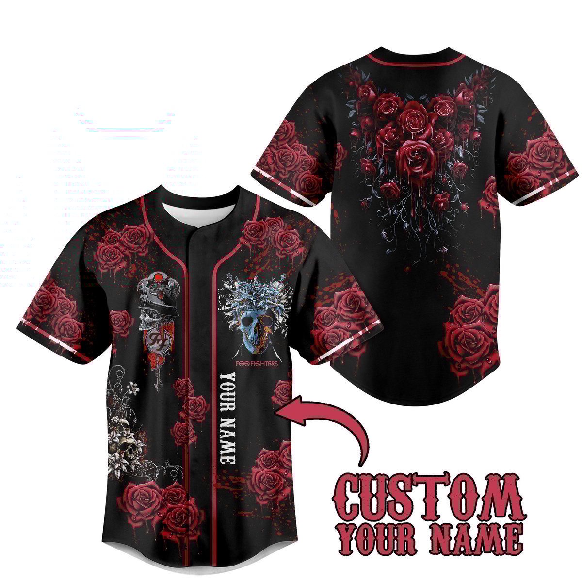 Foo Fighters Baseball Jersey For Men Women And Kids Gift Foo Fighters Baseball Jersey For Men Women And Kids Gift