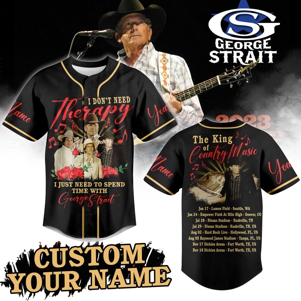 George Strait Baseball Jersey For Men Women And Kids Gift