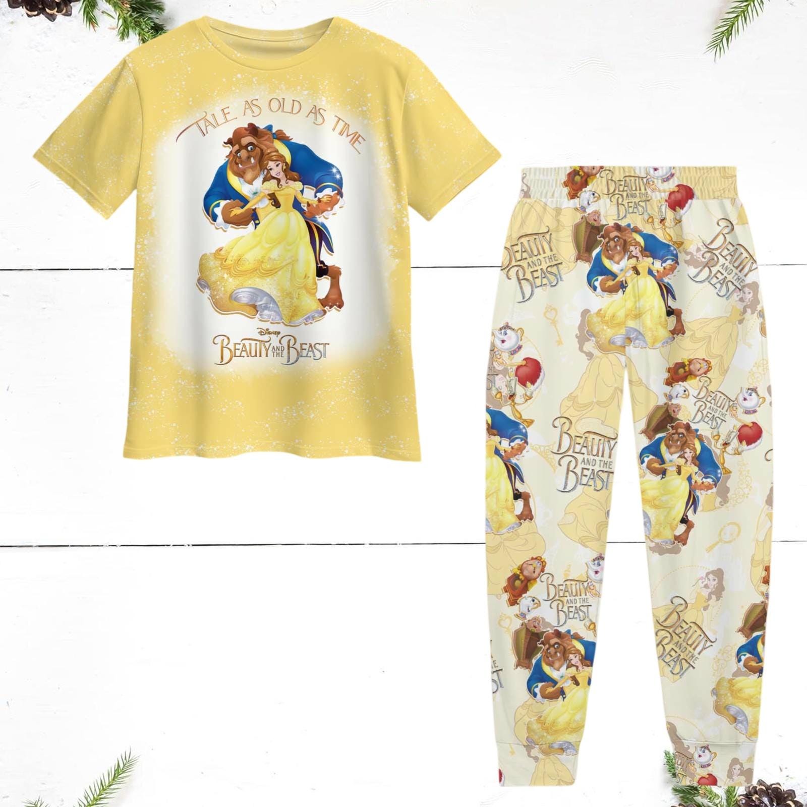 Enchanting Beauty and the Beast Pajamas: Princess Belle Set Disney Christmas Gift