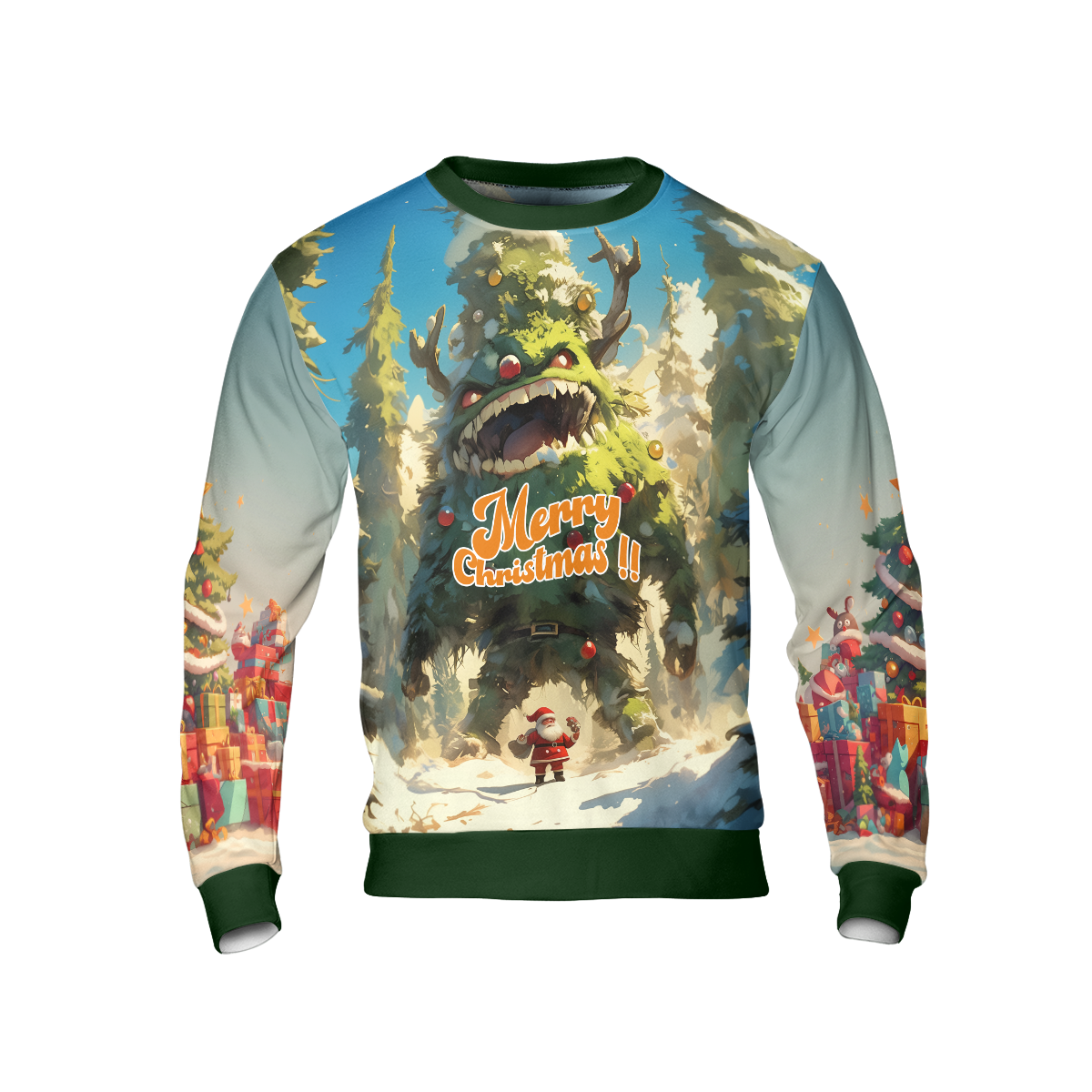 Get Festive with HYPERFAVOR s Christmas Tree Monster Ugly Sweater & Santa Merry Christmas Sweater