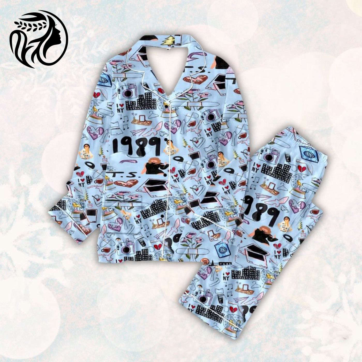 1989 Taylor s Swjft Light Blue Pajamas Set – Vintage Inspired Stylish & Comfortable