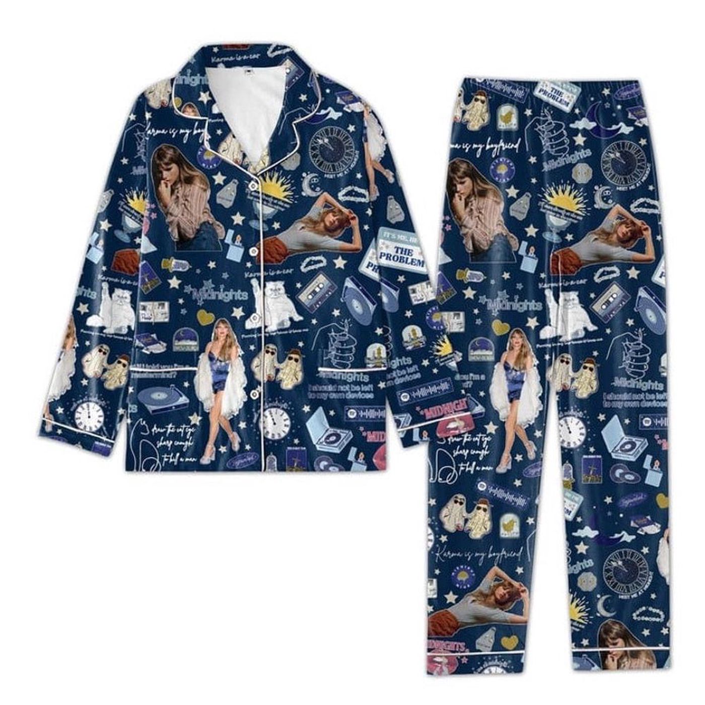 Authentic 1989 Taylorr s Blue Pajamas Set – TS Eras Tour Version