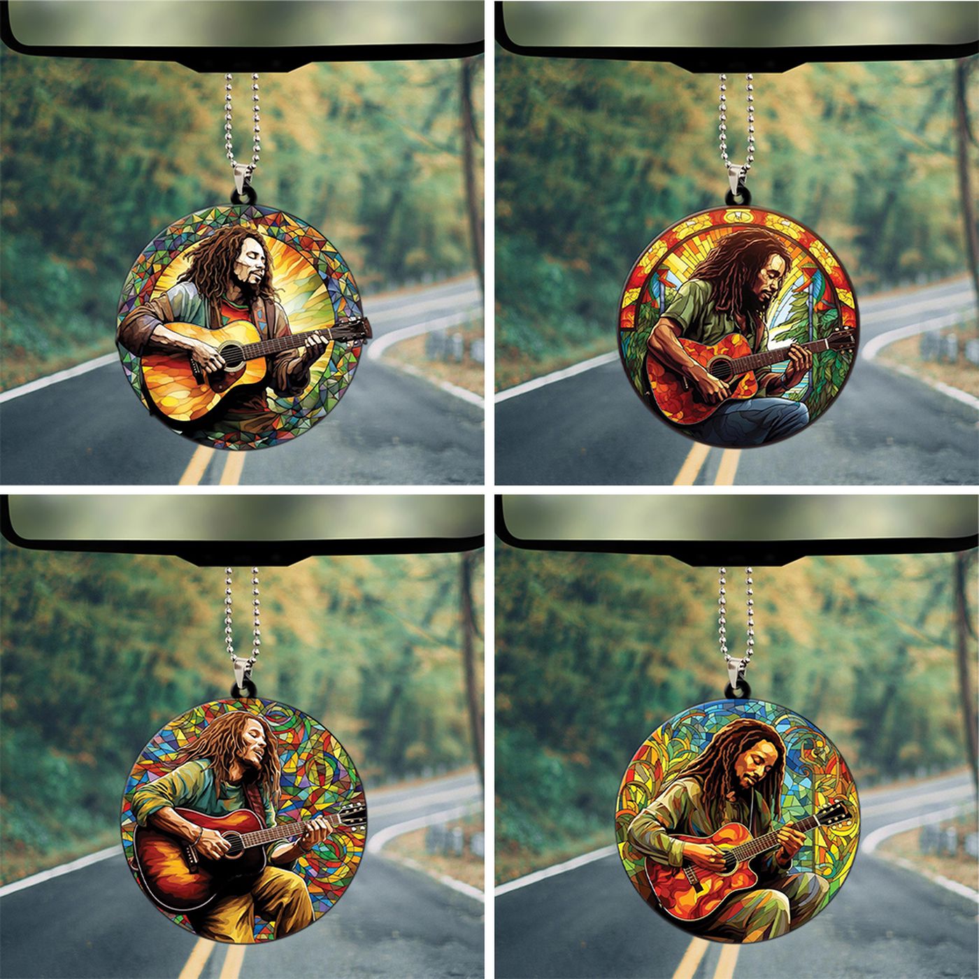 4PCS Bob Marley Custom Shape 2-sided Acrylic Ornament Gift