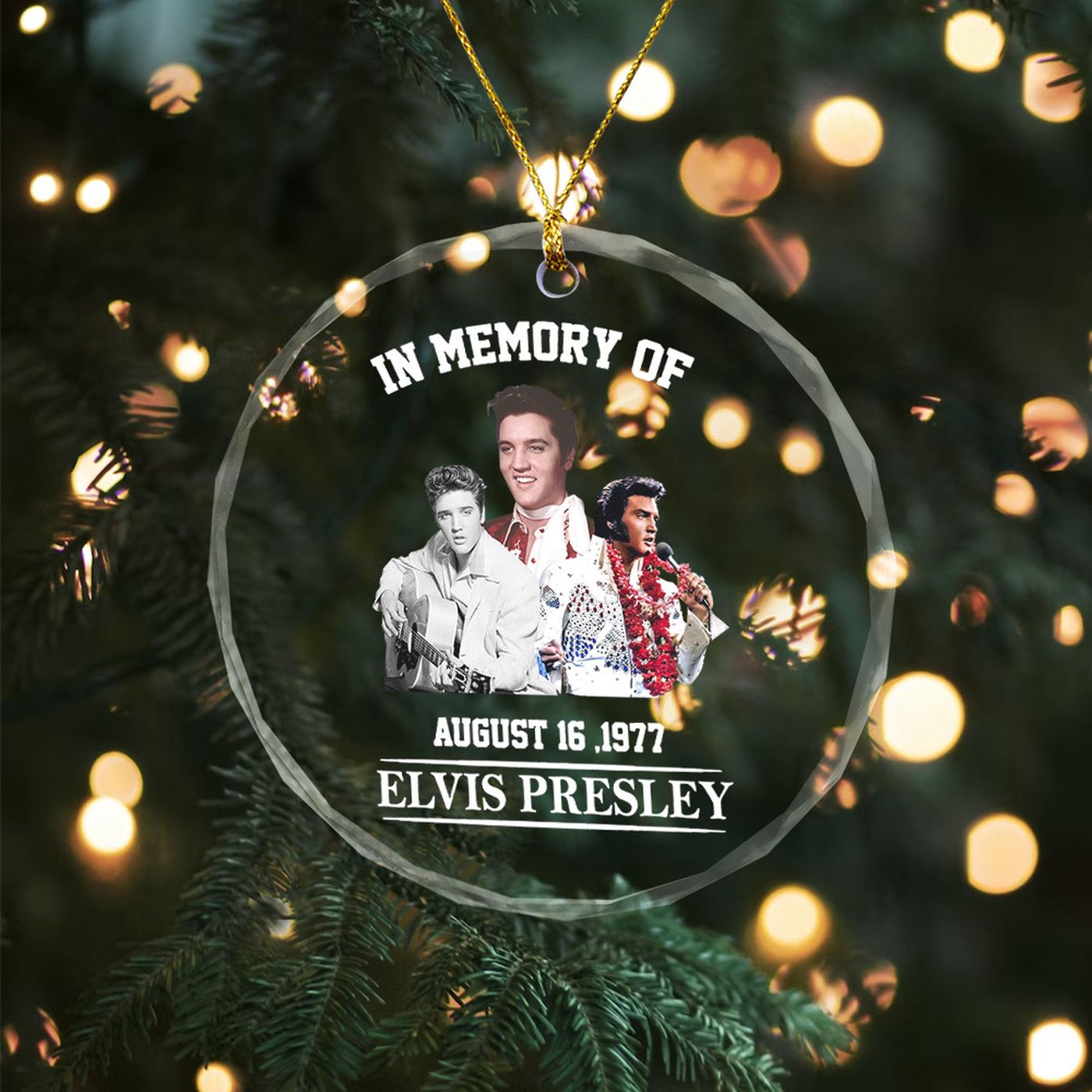 6PCS Elvis Presley Custom Glass Ornament Gift 6PCS Elvis Presley Custom Glass Ornament Gift