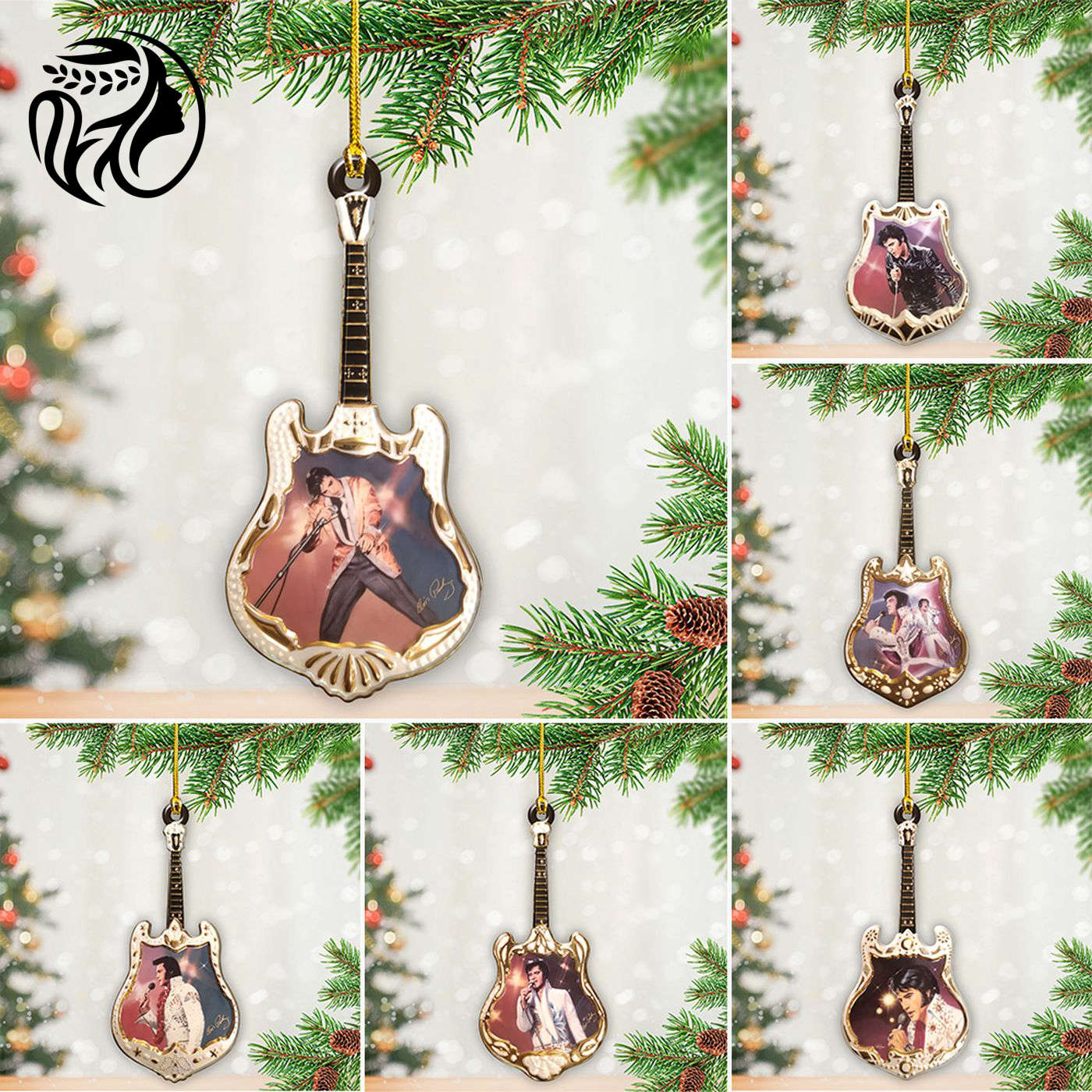 6PCS Elvis Presley Custom Shape 2-sided Acrylic OrnamentGift