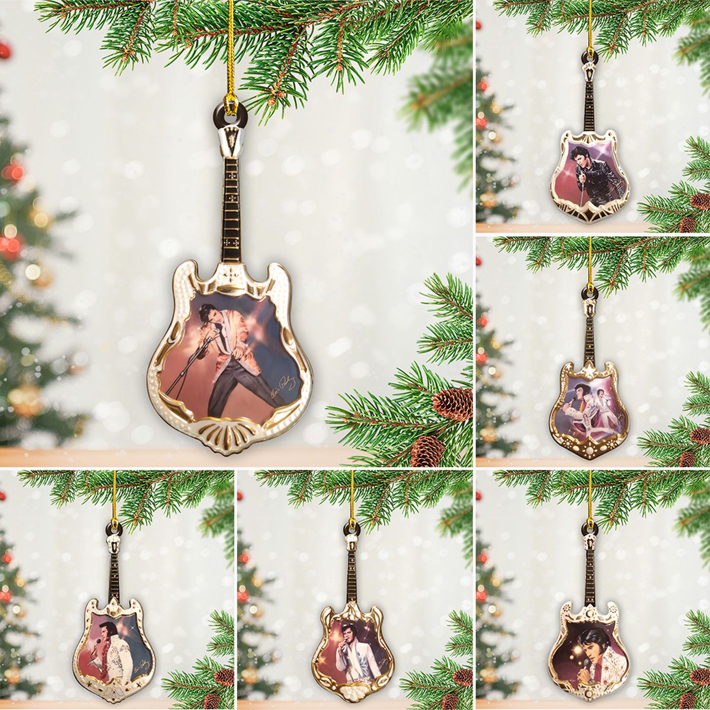 6PCS Elvis Presley Custom Shape 2-sided Acrylic OrnamentGift