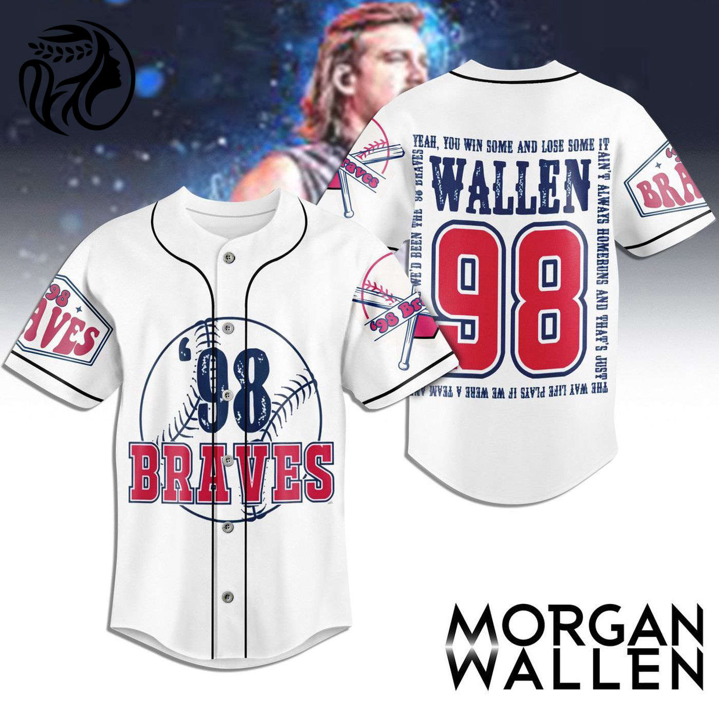 Gift Braves Morgan Wallen Baseball Jersey For Men Women And Kids Gift