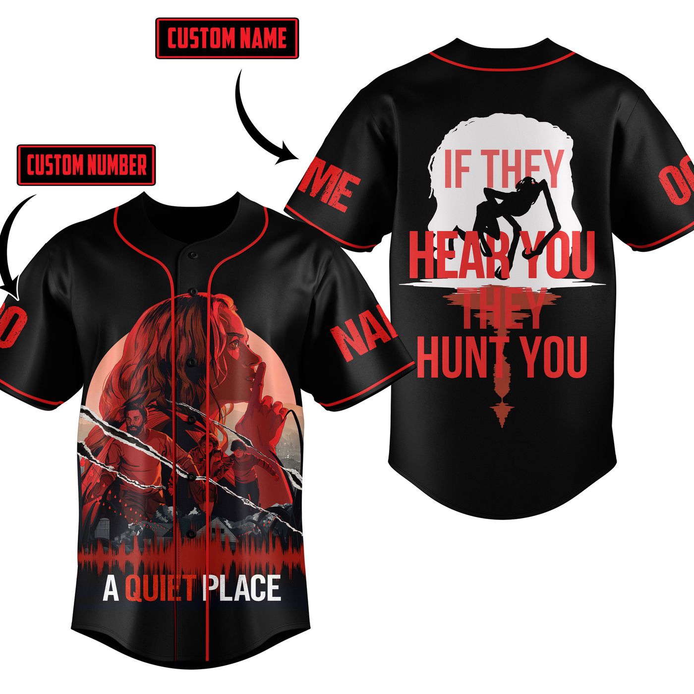 A Quiet Place Baseball Jersey For Men Women And Kids Gift