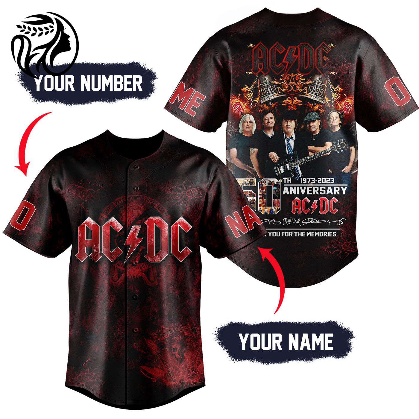 ACDC Baseball Jersey For Men Women And Kids Gift