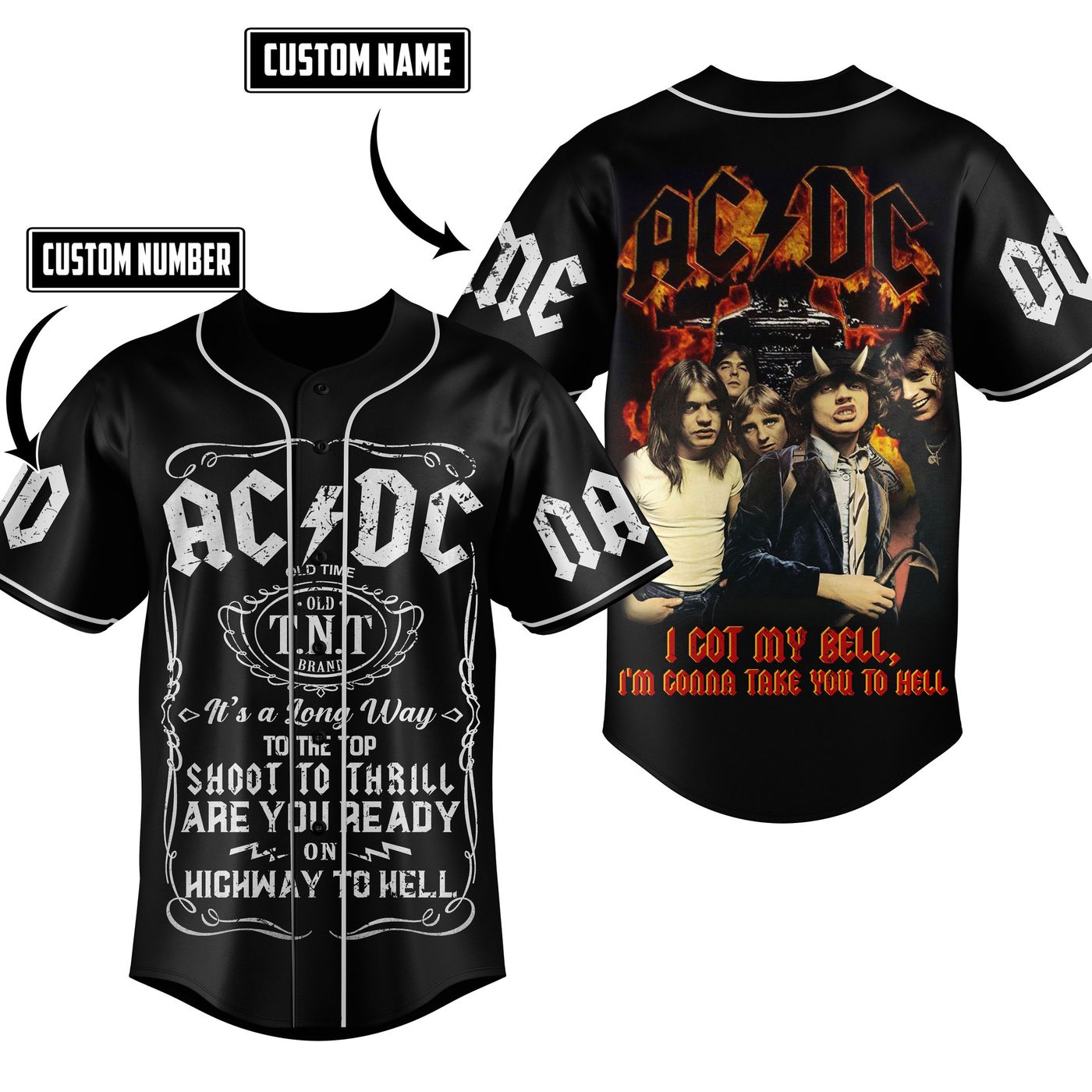 ACDC Rock Band Baseball Jersey For Men Women And Kids Gift
