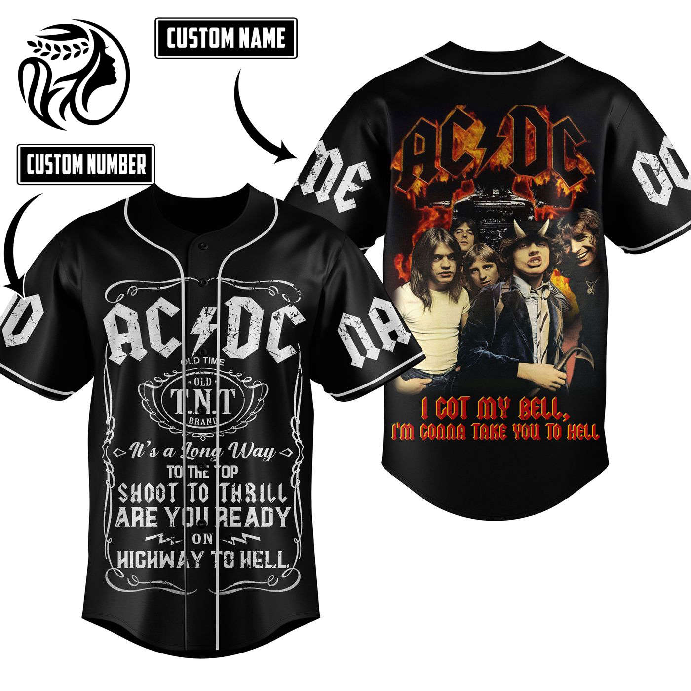 ACDC Rock Band Baseball Jersey For Men Women And Kids Gift