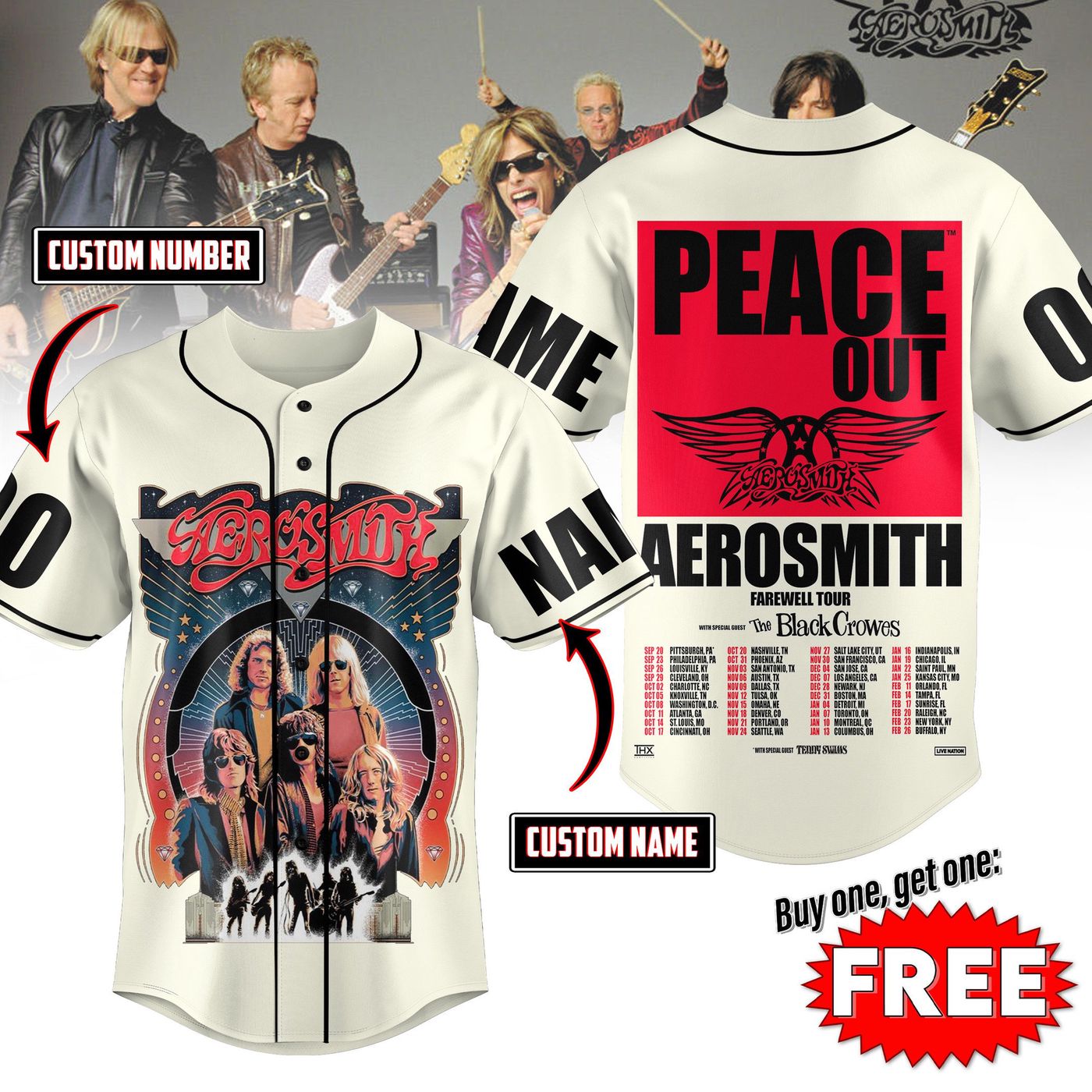 Aerosmith Baseball Jersey For Men Women And Kids Gift