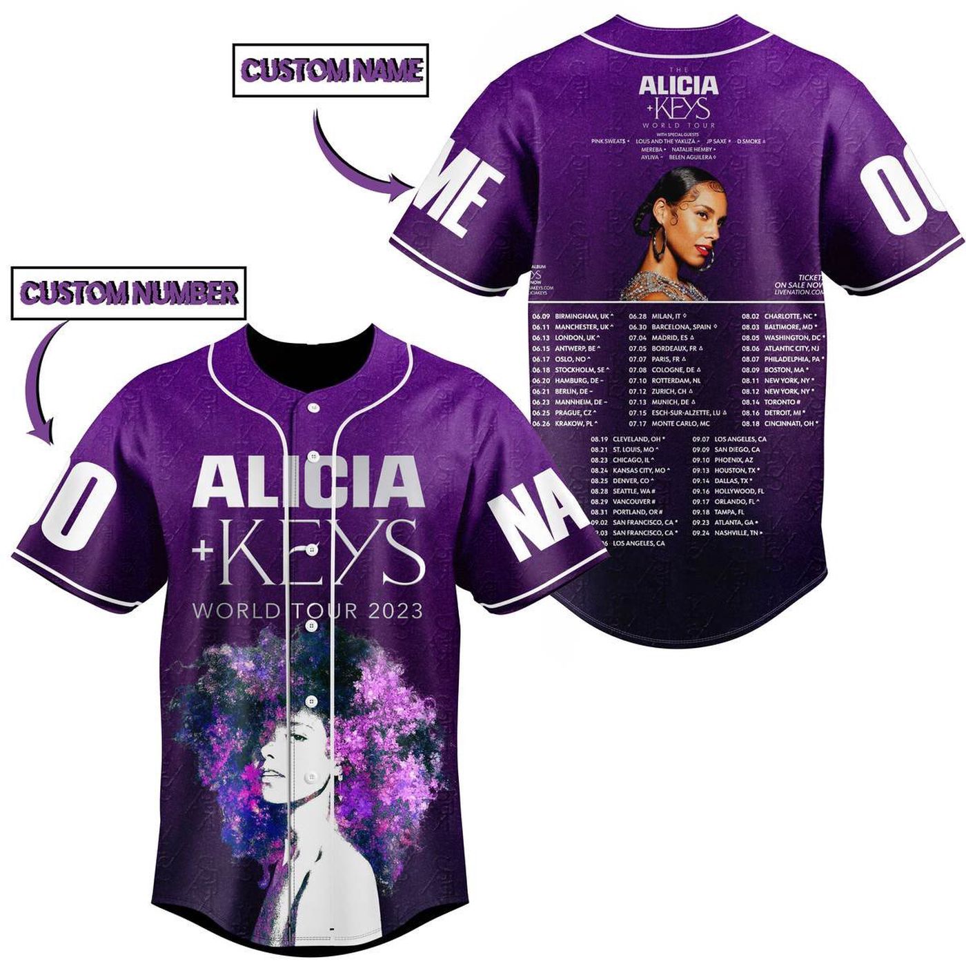 Alicia Keys Baseball Jersey For Men Women And Kids Gift