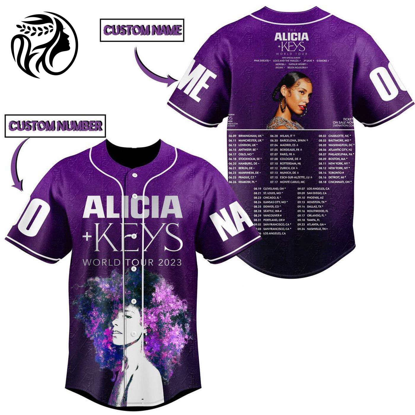 Alicia Keys Baseball Jersey For Men Women And Kids Gift