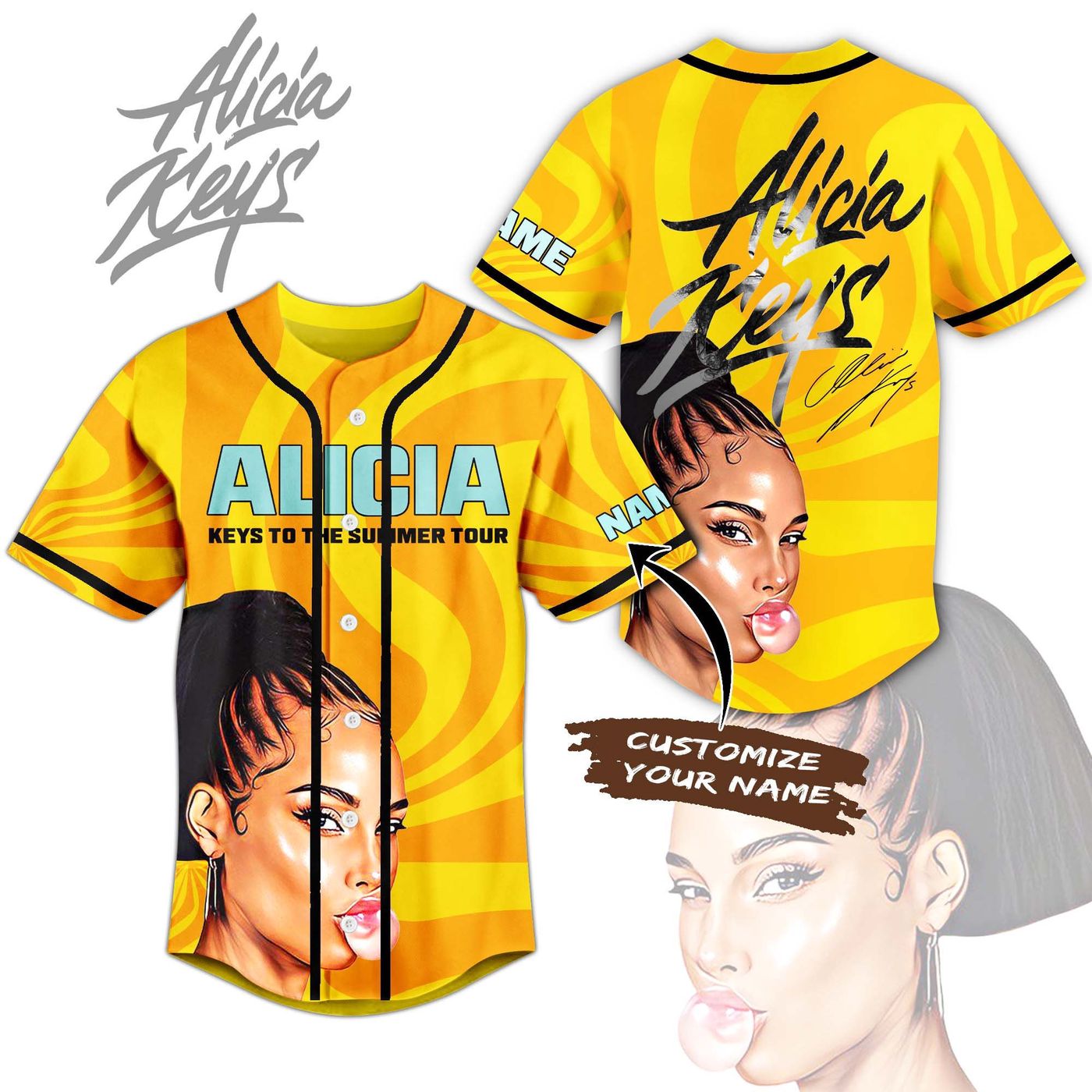 Alicia Keys Baseball Jersey For Men Women And Kids Gift