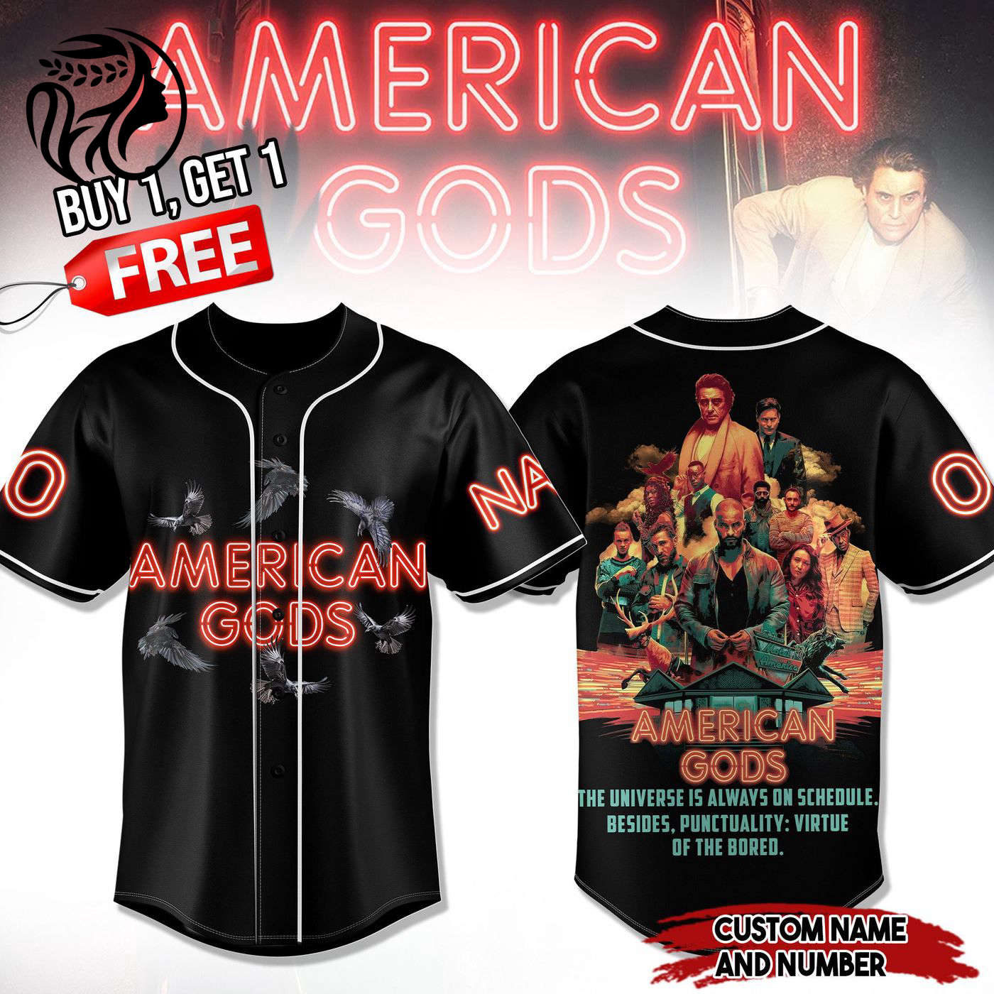American Gods Baseball Jersey For Men Women And Kids Gift