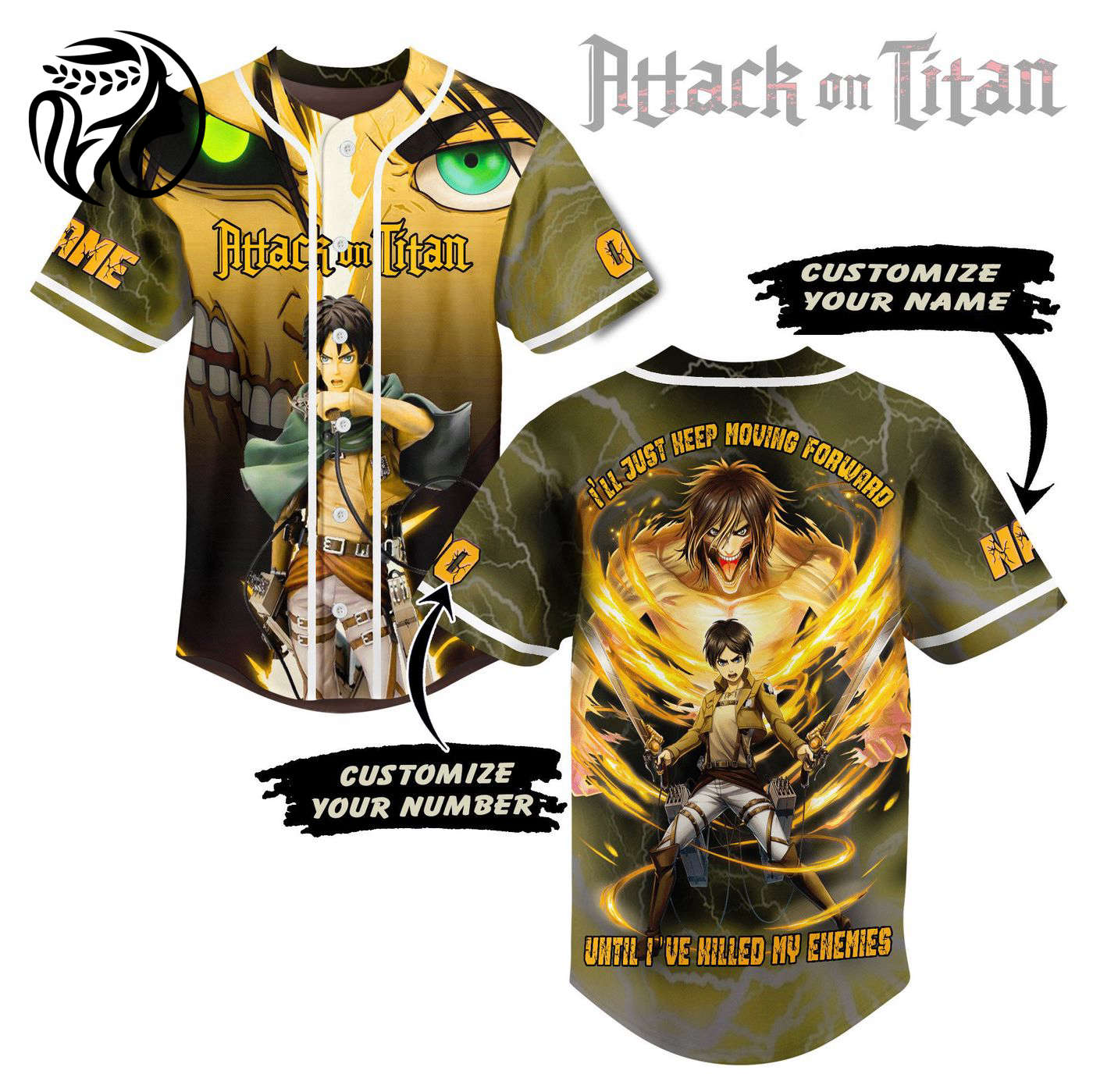 Attack On Titan Baseball Jersey For Men Women And Kids Gift