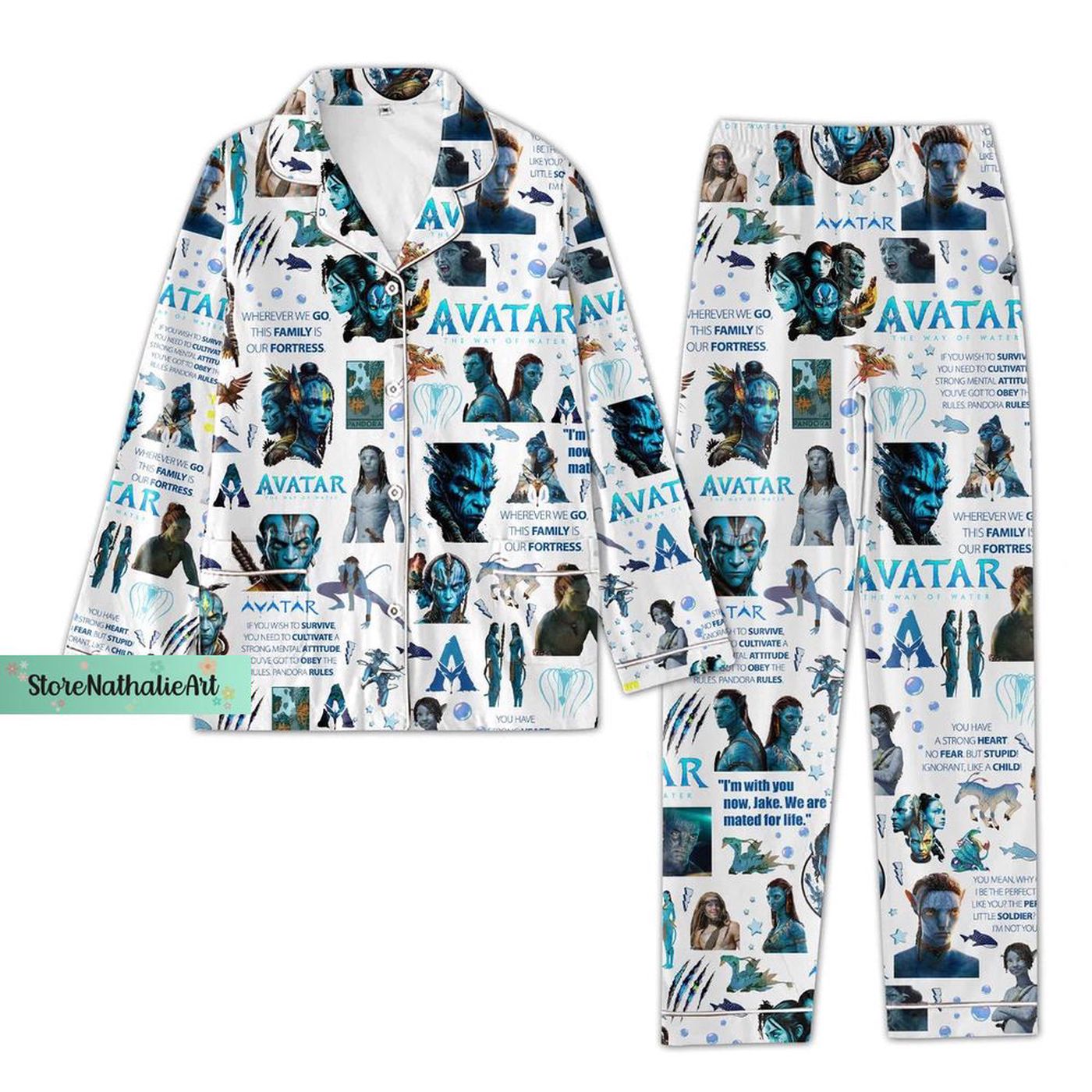 Avatar 2 Pajamas Set – Trendy Womens Holiday PJs Avatar Movie Inspired Sleepwear