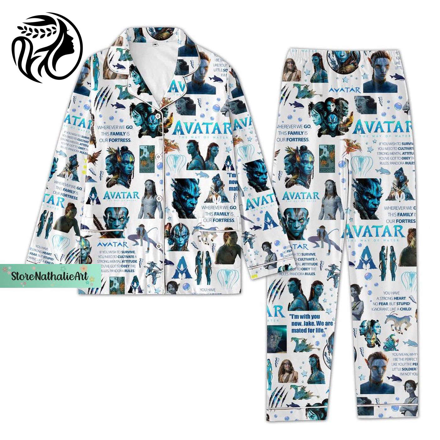 Avatar 2 Pajamas Set – Trendy Womens Holiday PJs Avatar Movie Inspired Sleepwear