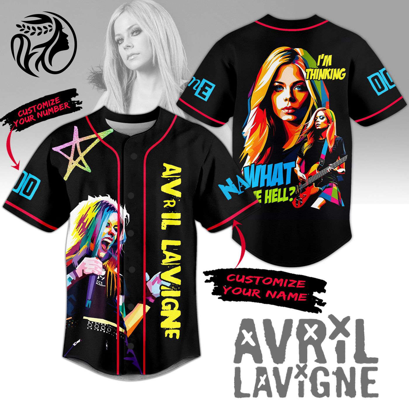 Avril Lavigne Baseball Jersey For Men Women And Kids Gift
