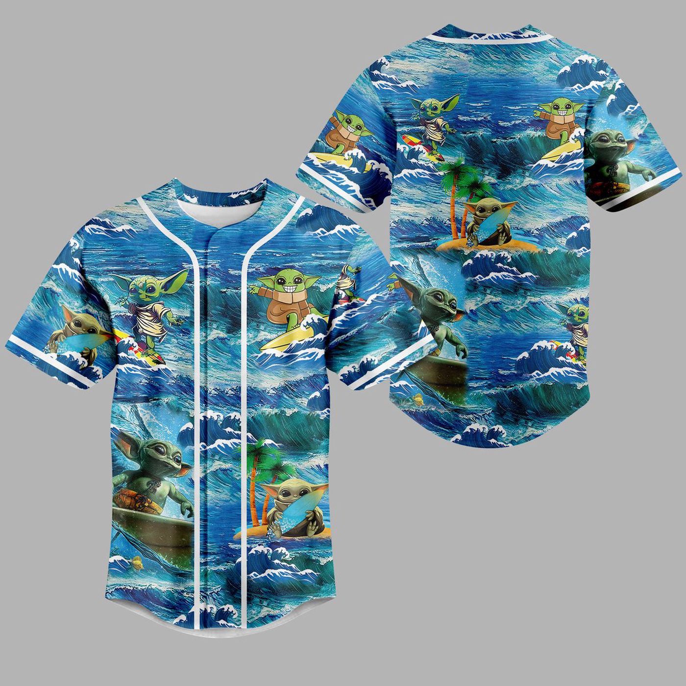 Baby Yoda Surfing Baseball Jersey For Men Women And Kids Gift