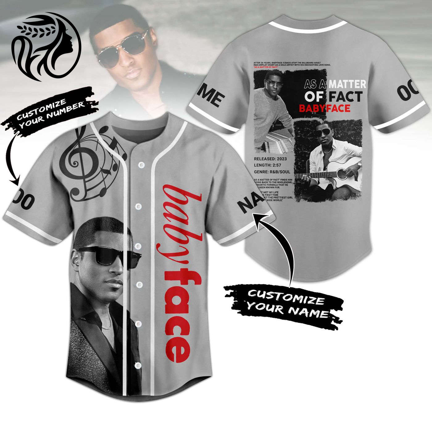 Babyface Baseball Jersey For Men Women And Kids Gift