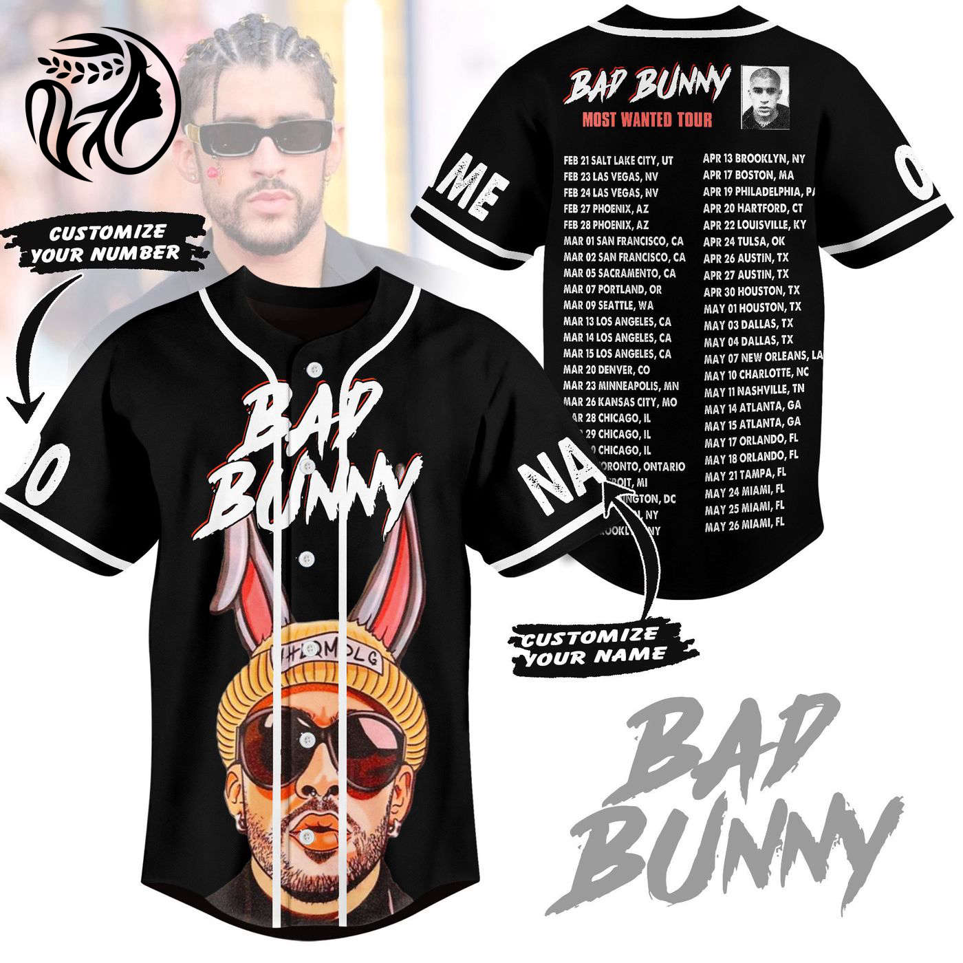 Bad Bunny Baseball Jersey For Men Women And Kids Gift