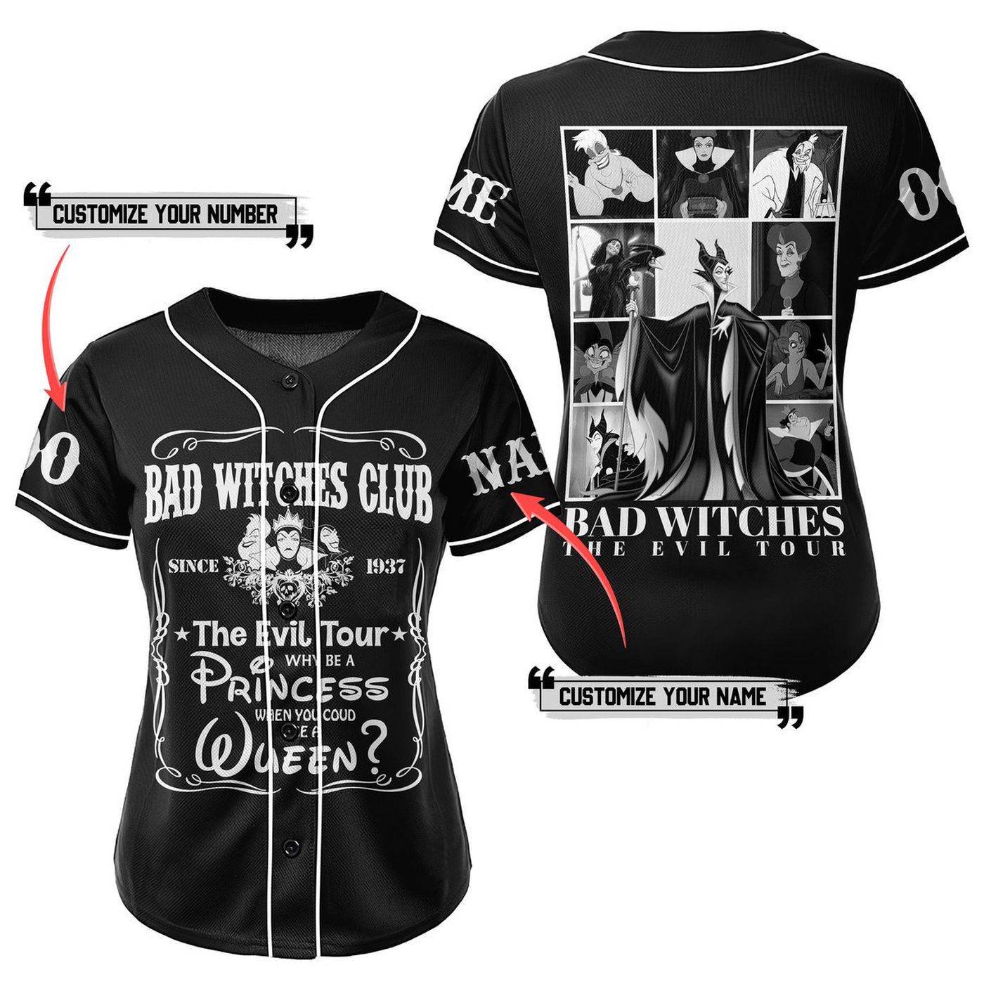 Bad Witches Club Baseball Jersey For Men Women And Kids Gift