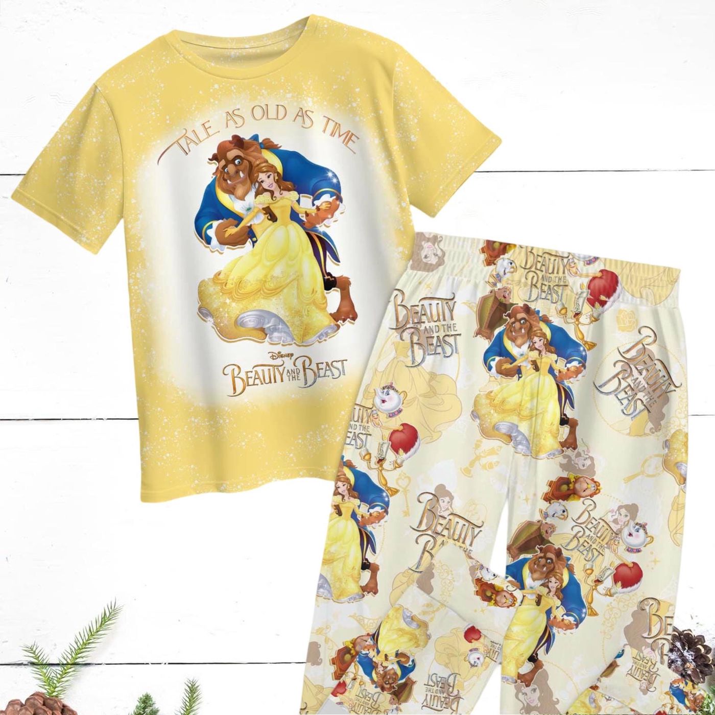 Enchanting Beauty and the Beast Pajamas: Princess Belle Set Disney Christmas Gift