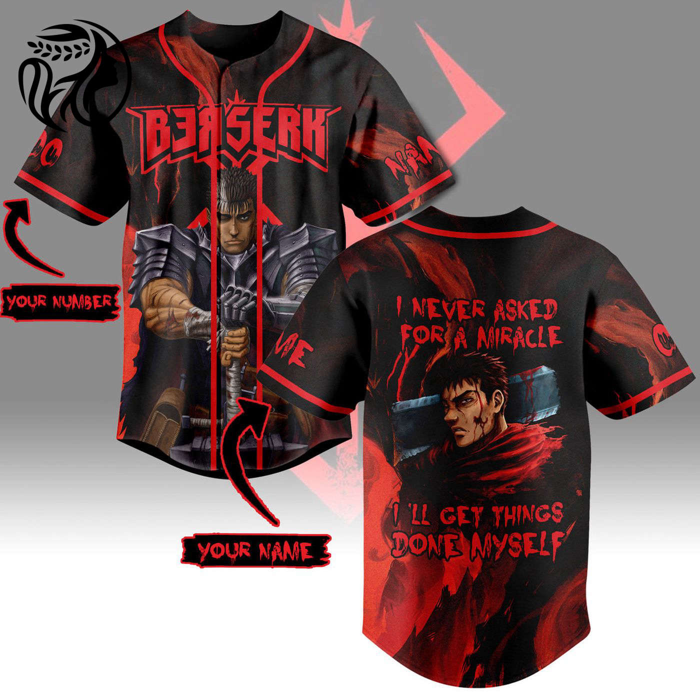 Berserk Baseball Jersey For Men Women And Kids Gift