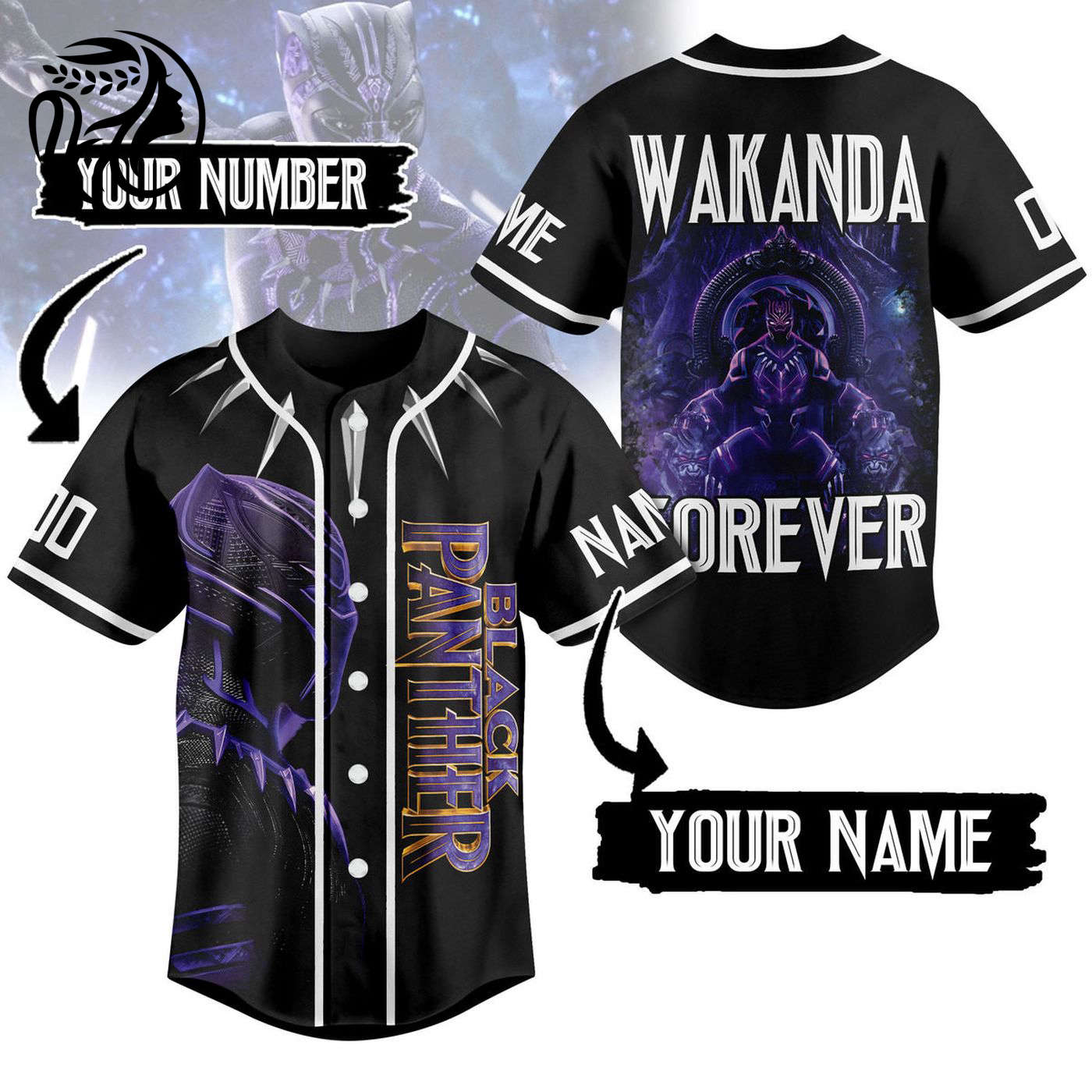 Black Panther Baseball Jersey For Men Women And Kids Gift