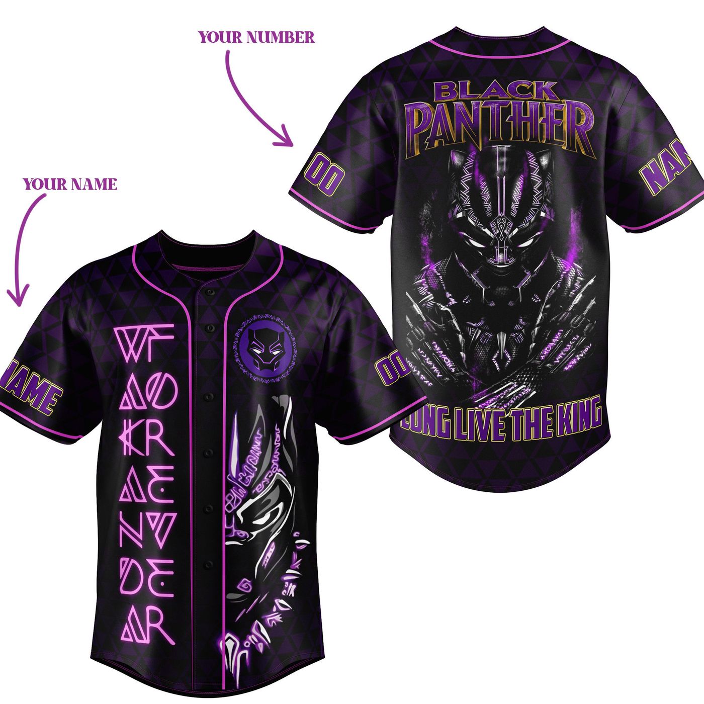 Black Panther Baseball Jersey For Men Women And Kids Gift