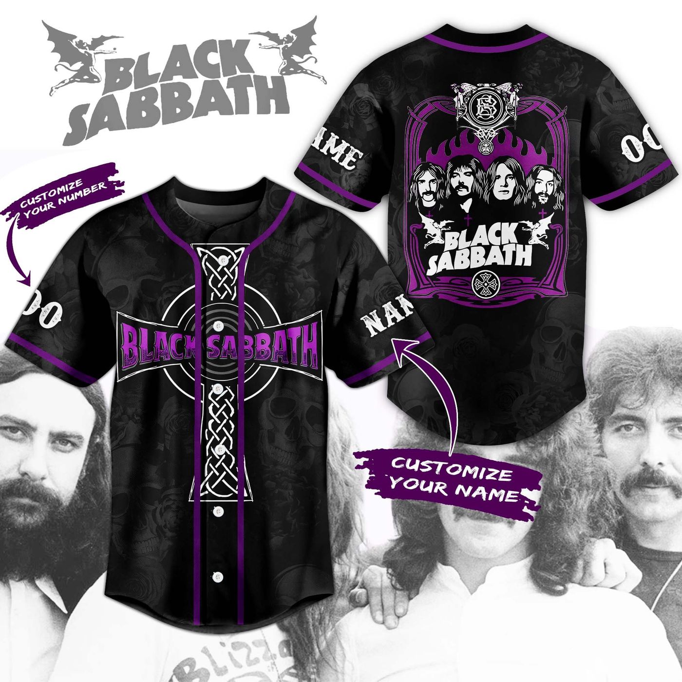 Black Sabbath Baseball Jersey For Men Women And Kids Gift