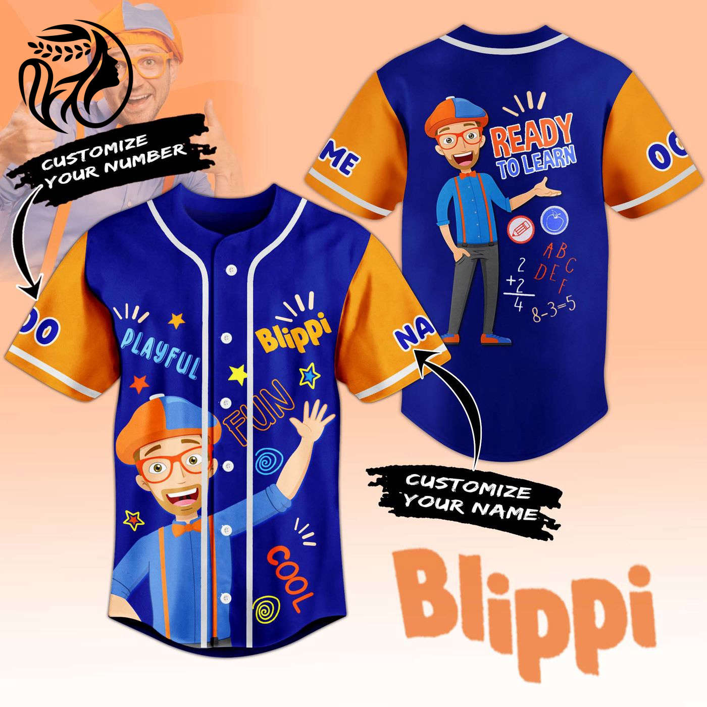 Blippi Ready To Learn Fun Cool Baseball Jersey For Men Women And Kids Gift