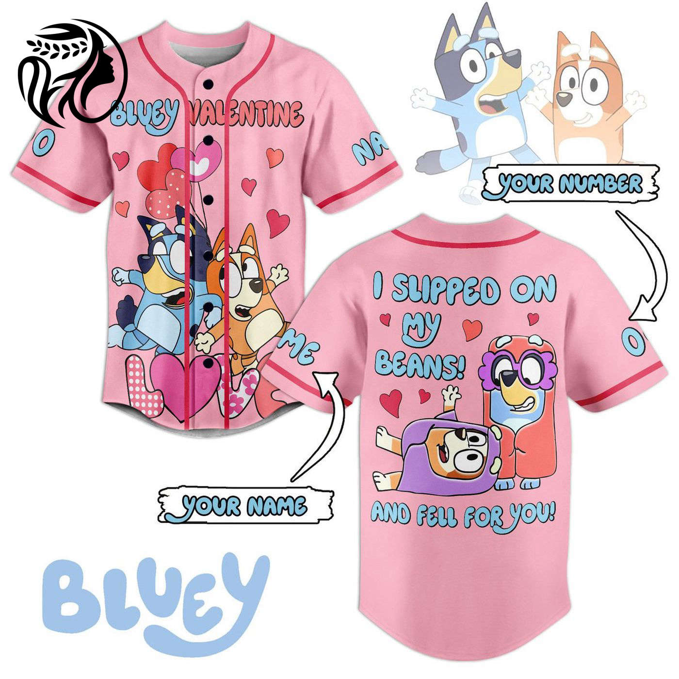 Bluey Baseball Jersey For Men Women And Kids Gift