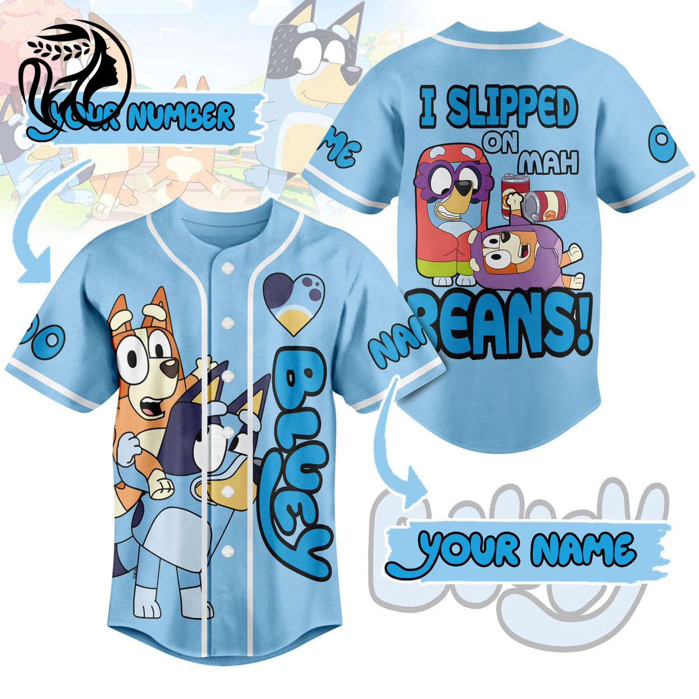 Bluey Baseball Jersey For Men Women And Kids Gift