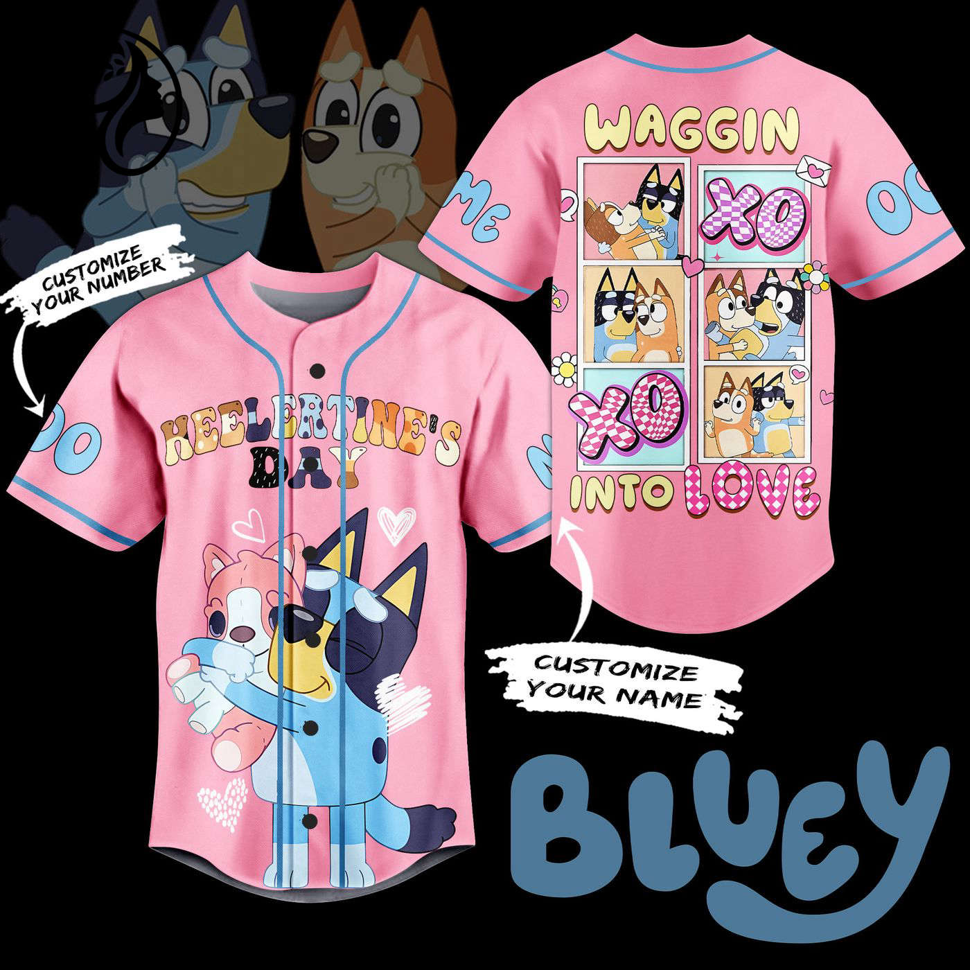 Bluey Baseball Jersey For Men Women And Kids Gift