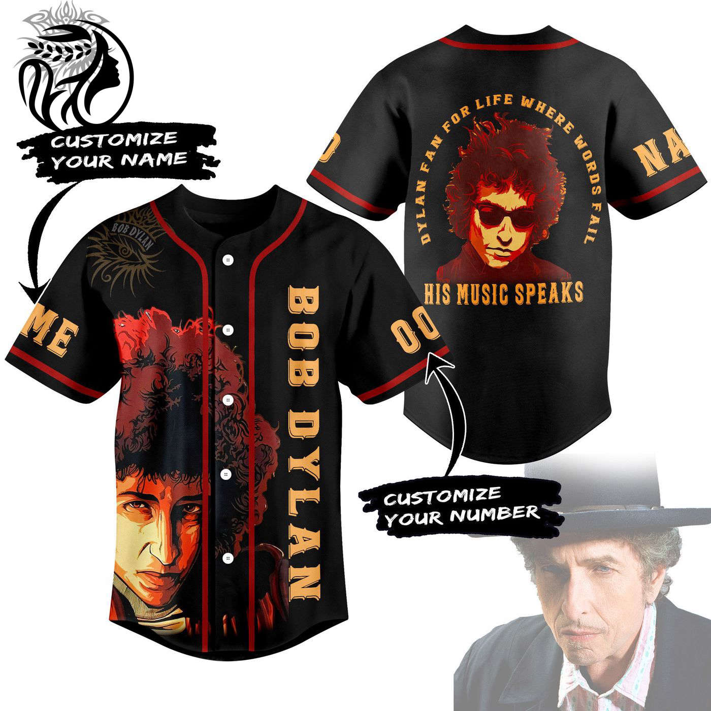 Bob Dylan Baseball Jersey For Men Women And Kids Gift