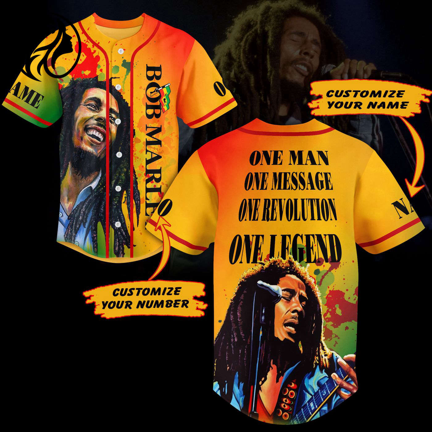 Bob Marley Baseball Jersey For Men Women And Kids Gift
