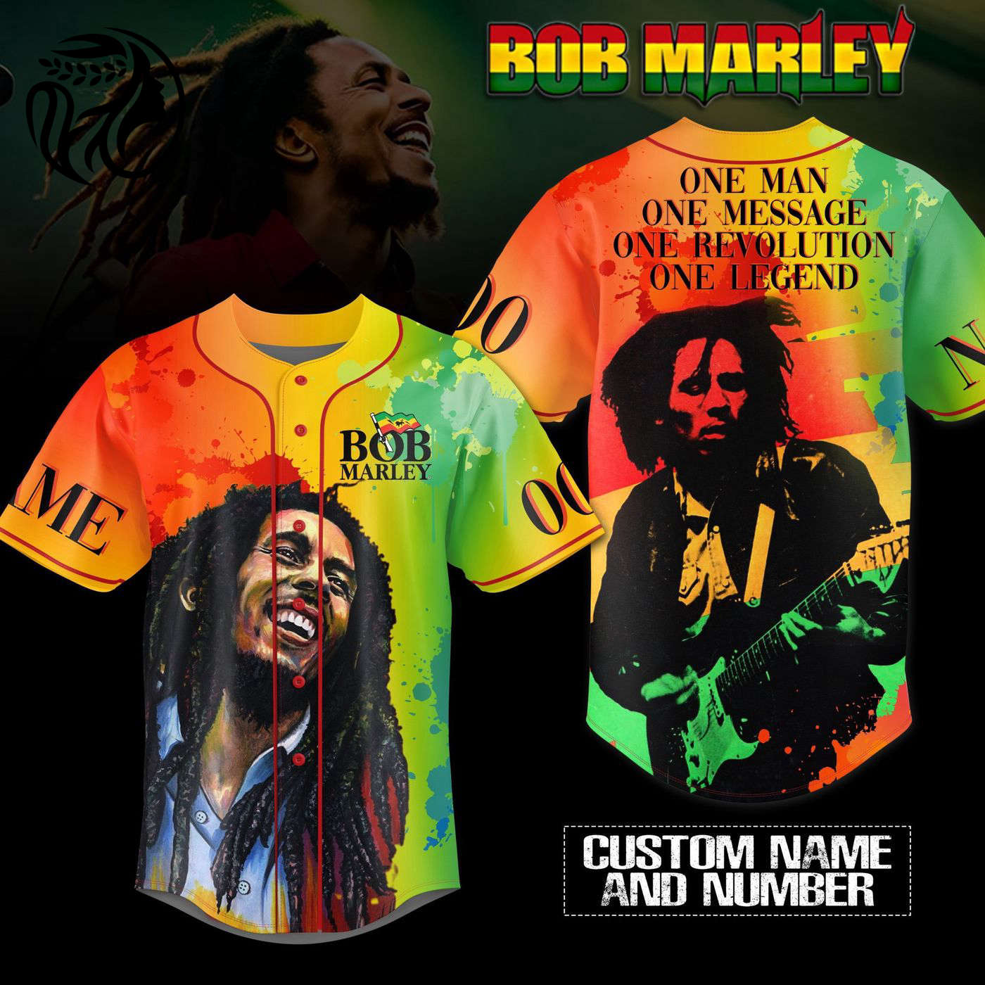 Bob Marley Baseball Jersey For Men Women And Kids Gift