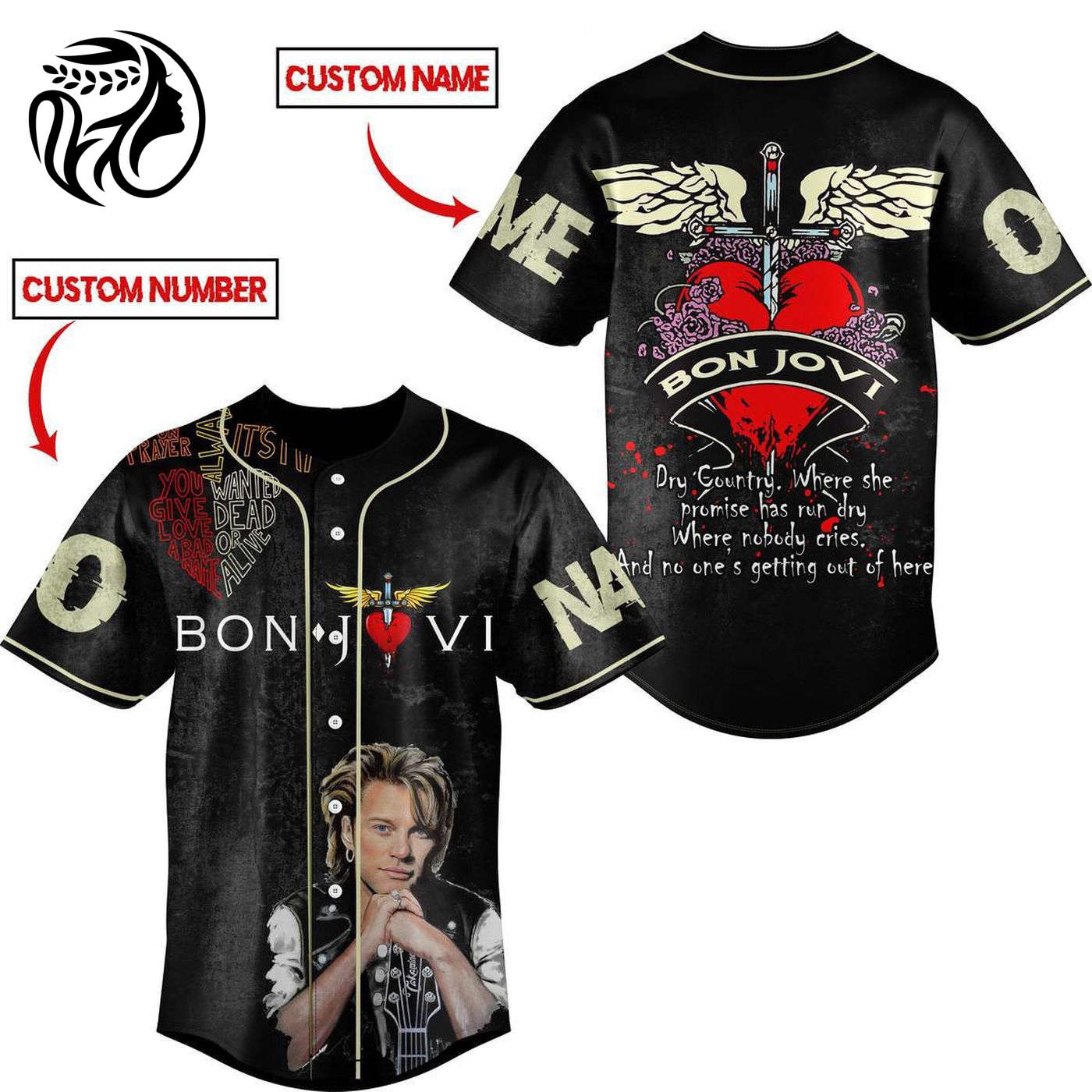 Bon Jovi Baseball Jersey For Men Women And Kids Gift