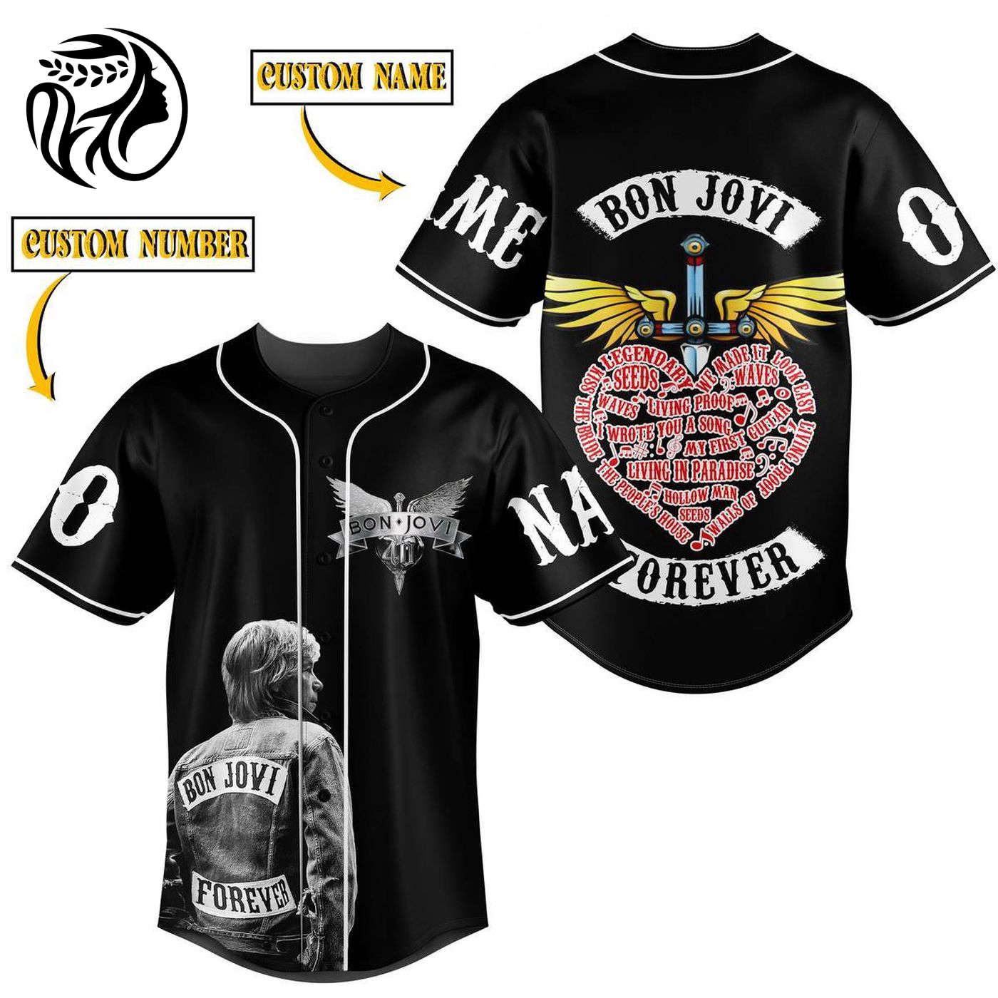 Bon Jovi Baseball Jersey For Men Women And Kids Gift