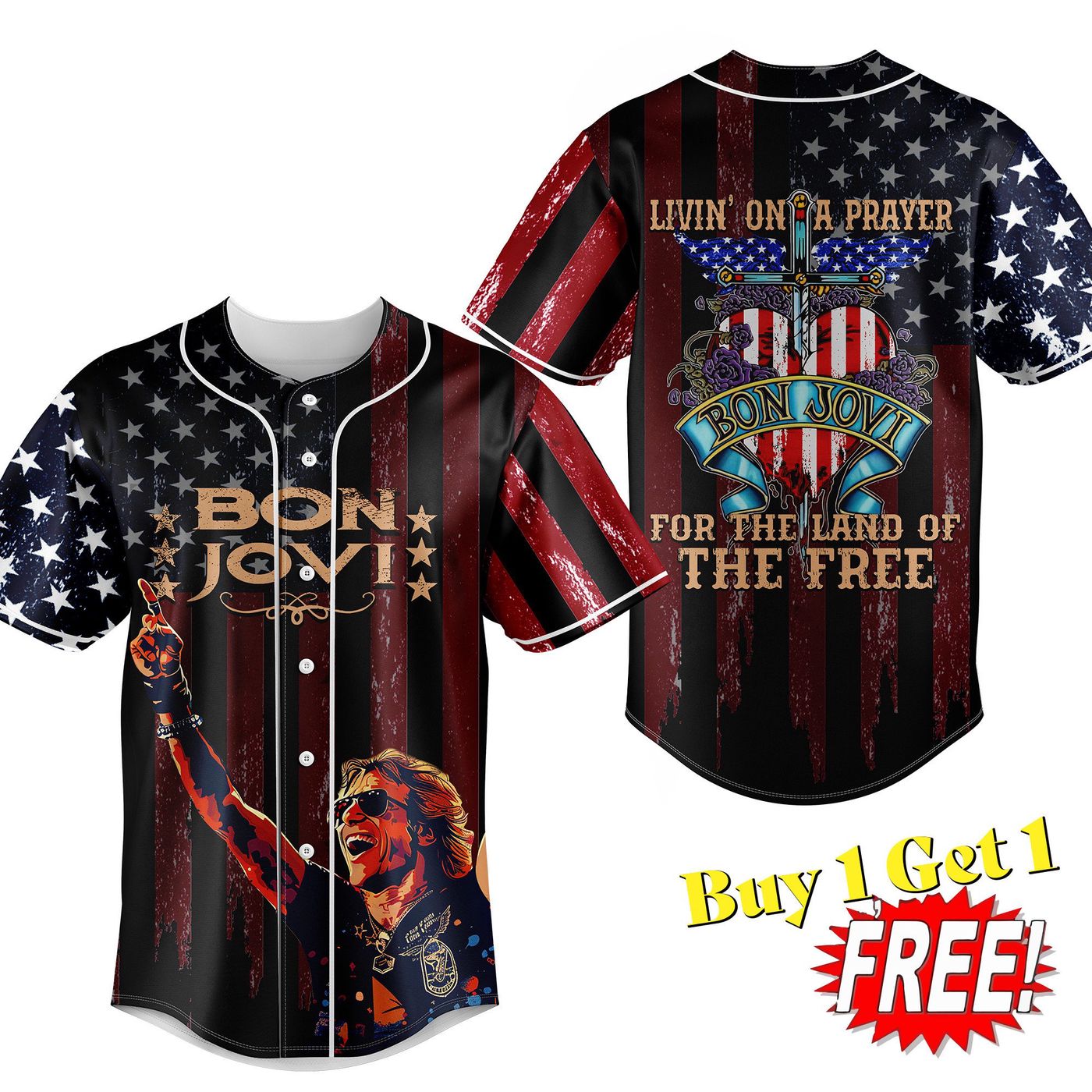 Bon Jovi Baseball Jersey For Men Women And Kids Gift