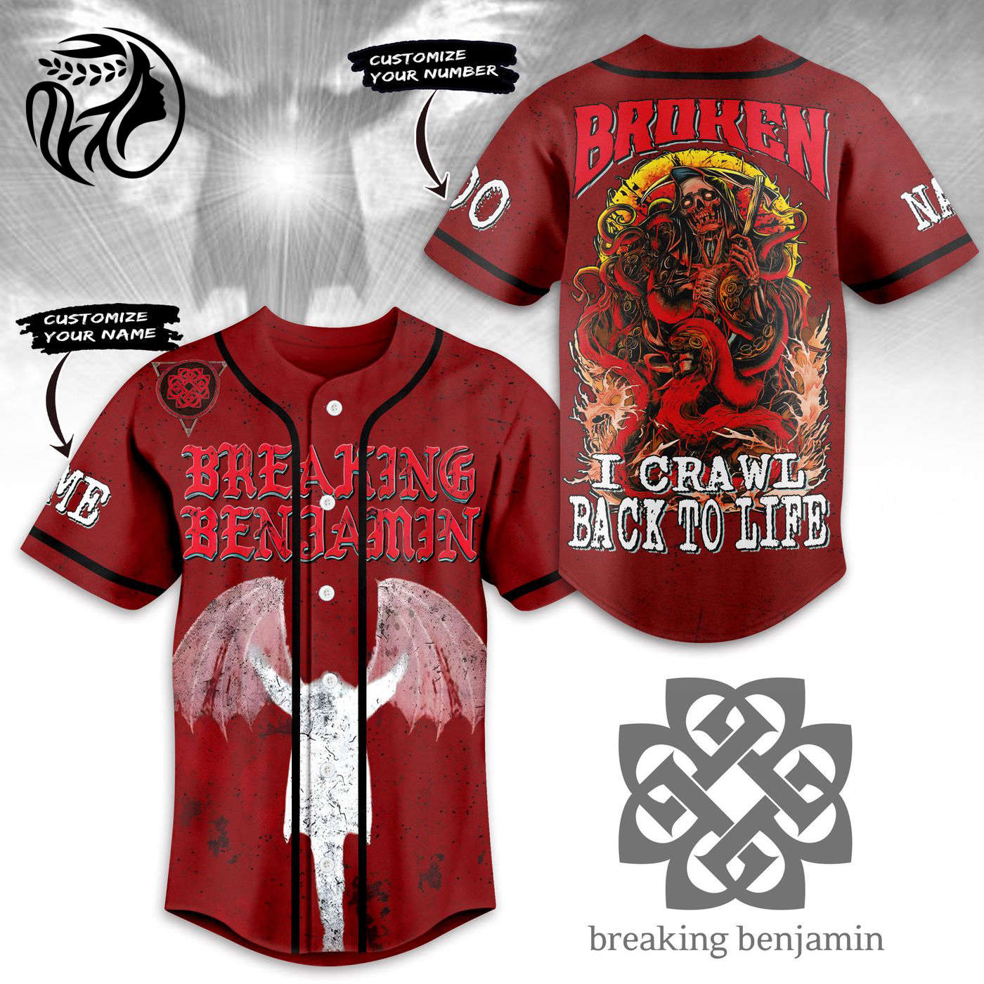 Breaking Benjamin Baseball Jersey For Men Women And Kids Gift