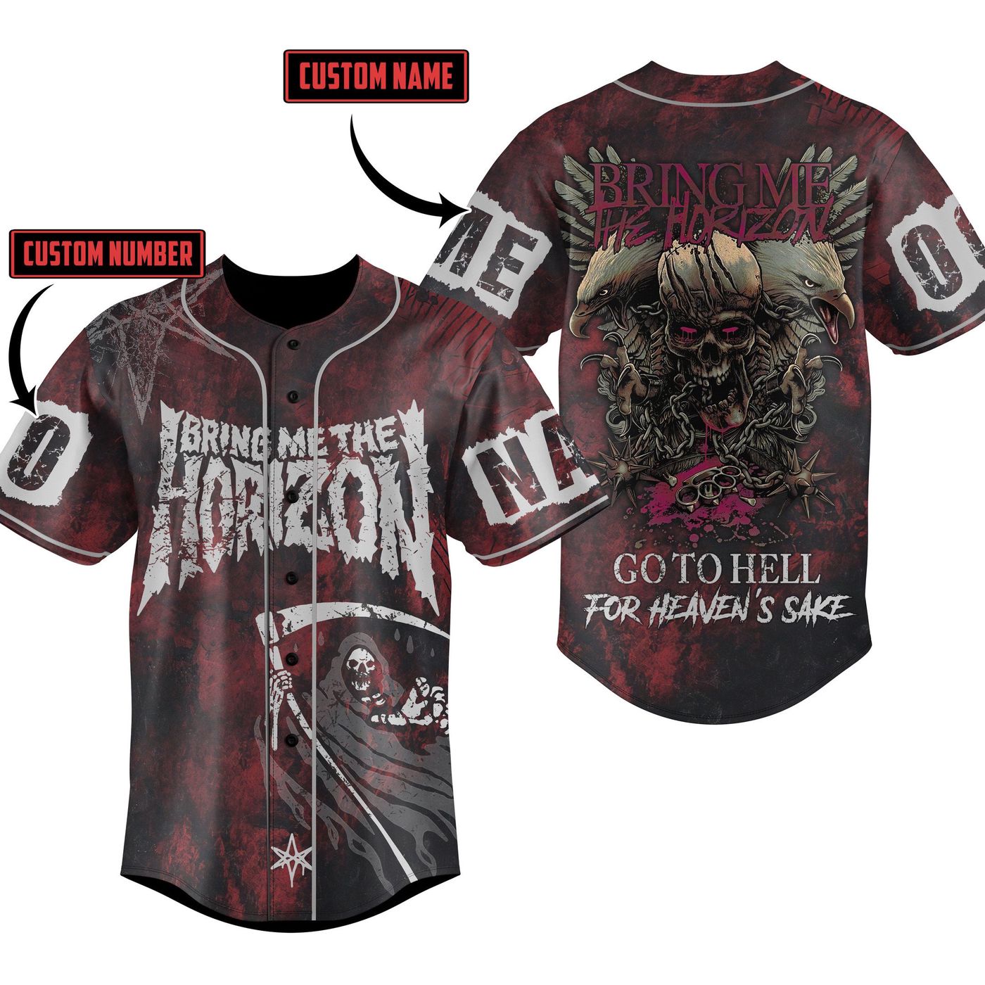 Bring Me the Horizon Baseball Jersey For Men Women And Kids Gift Bring Me the Horizon Baseball Jersey For Men Women And Kids Gift