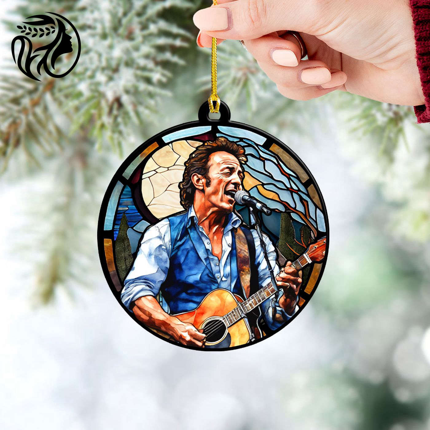 Bruce Springsteen Custom Shape 2-sided Acrylic Ornament