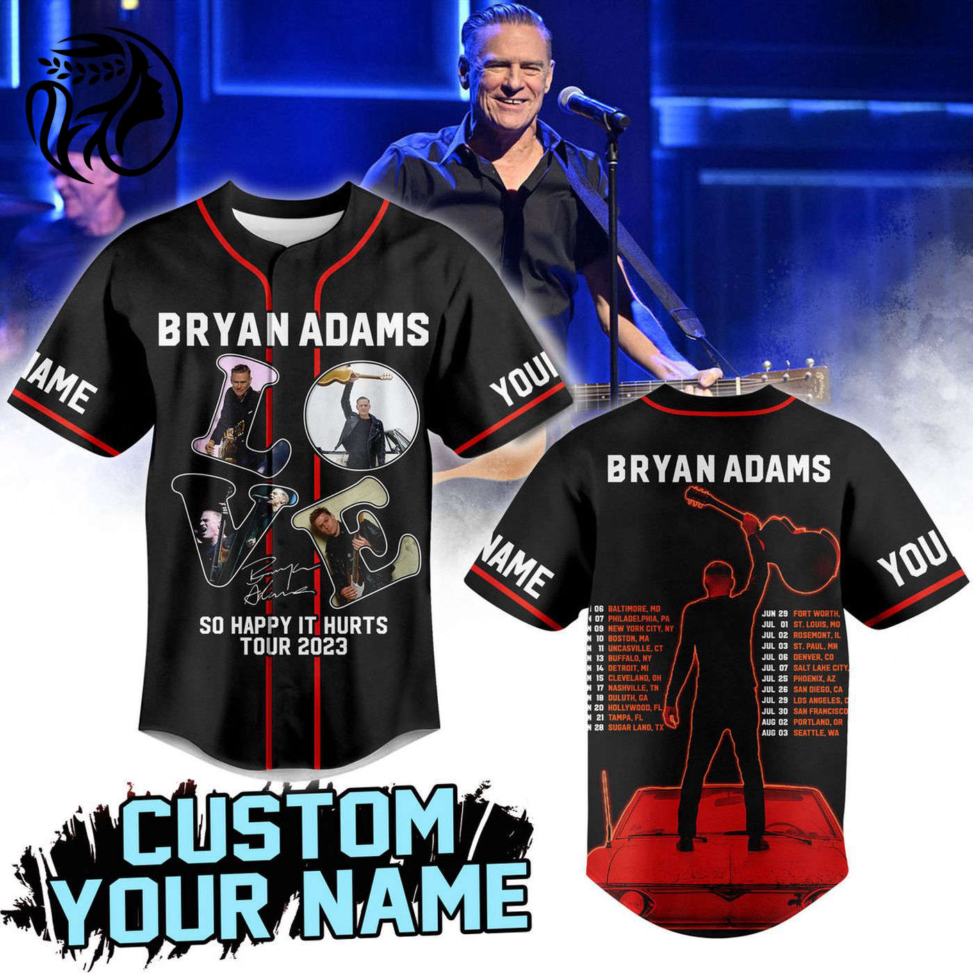 Bryan Adams Baseball Jersey For Men Women And Kids Gift